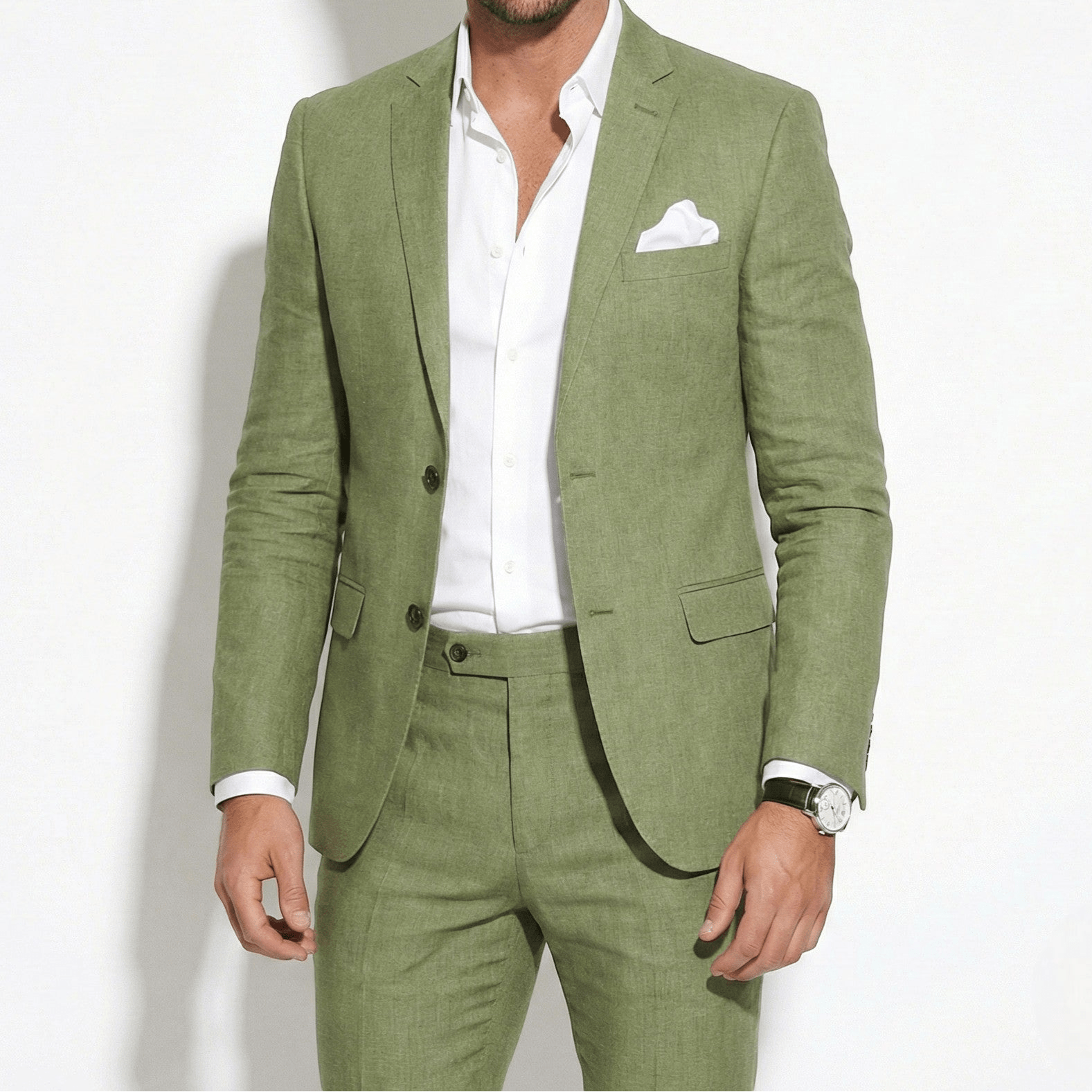 George - Men's Slim Fit Two - Piece Formal Suit - Men's Suite - Light Green - Jones & Smith