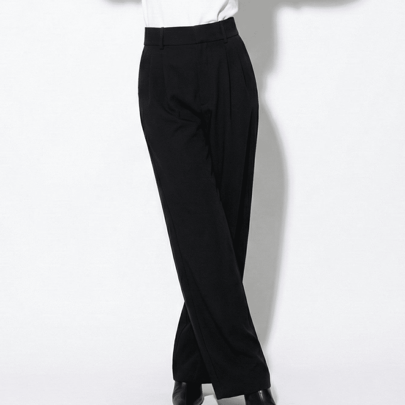 Georgia - Women's Relaxed Fit High - Waist Pleated Wide - Leg Trousers - Pants - Black - Jones & Smith