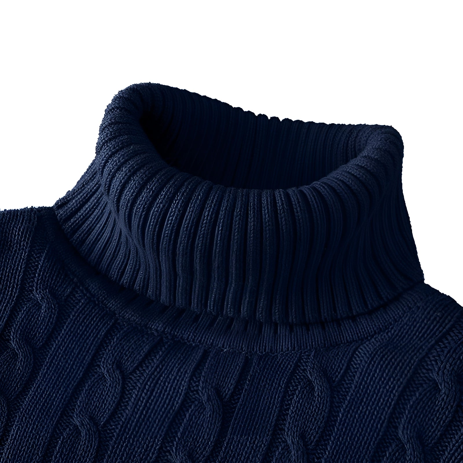 Henrik – Cable Knit Roll Neck Jumper in Wool - Sweaters - Jones & Smith