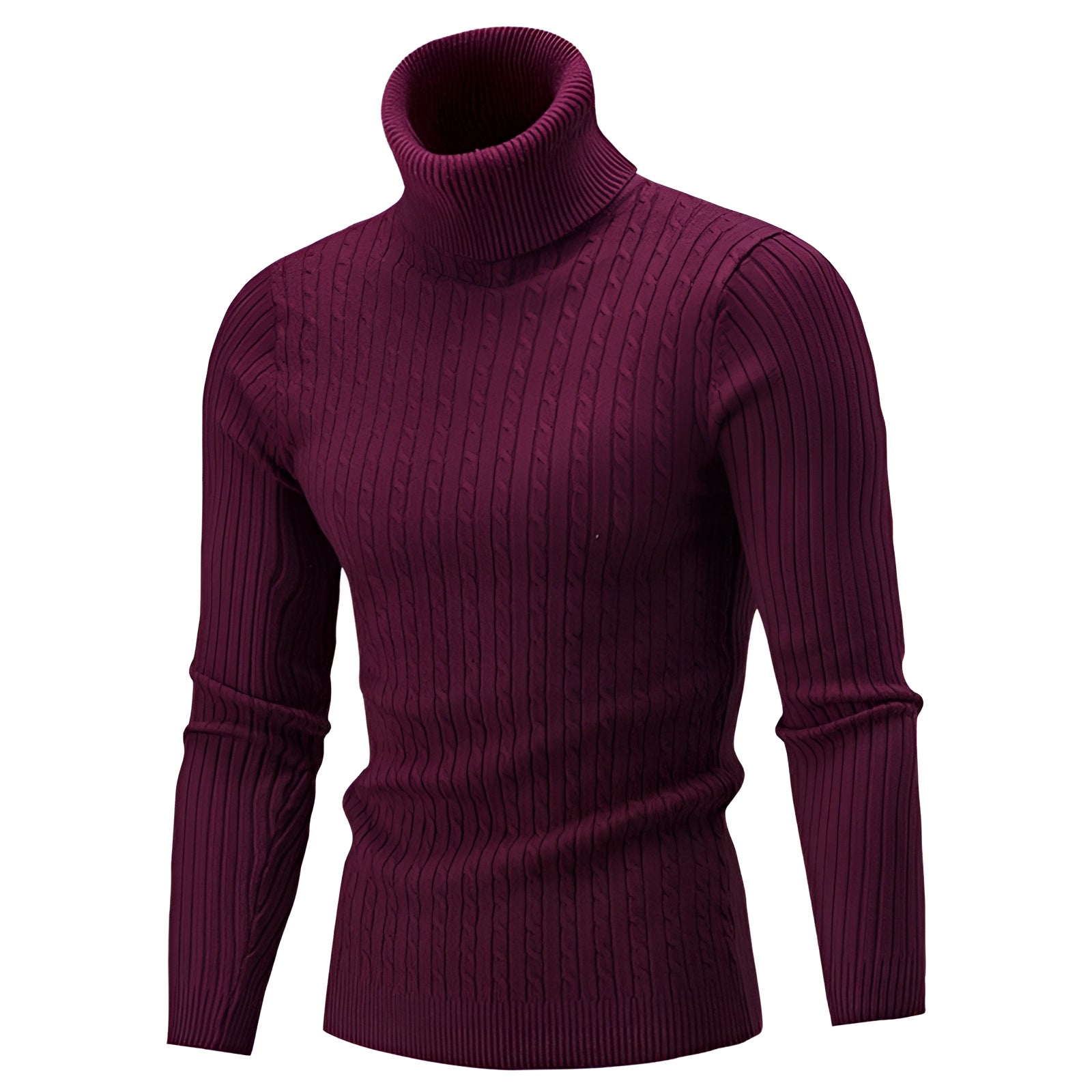 Henrik – Cable Knit Roll Neck Jumper in Wool - Sweaters - Jones & Smith
