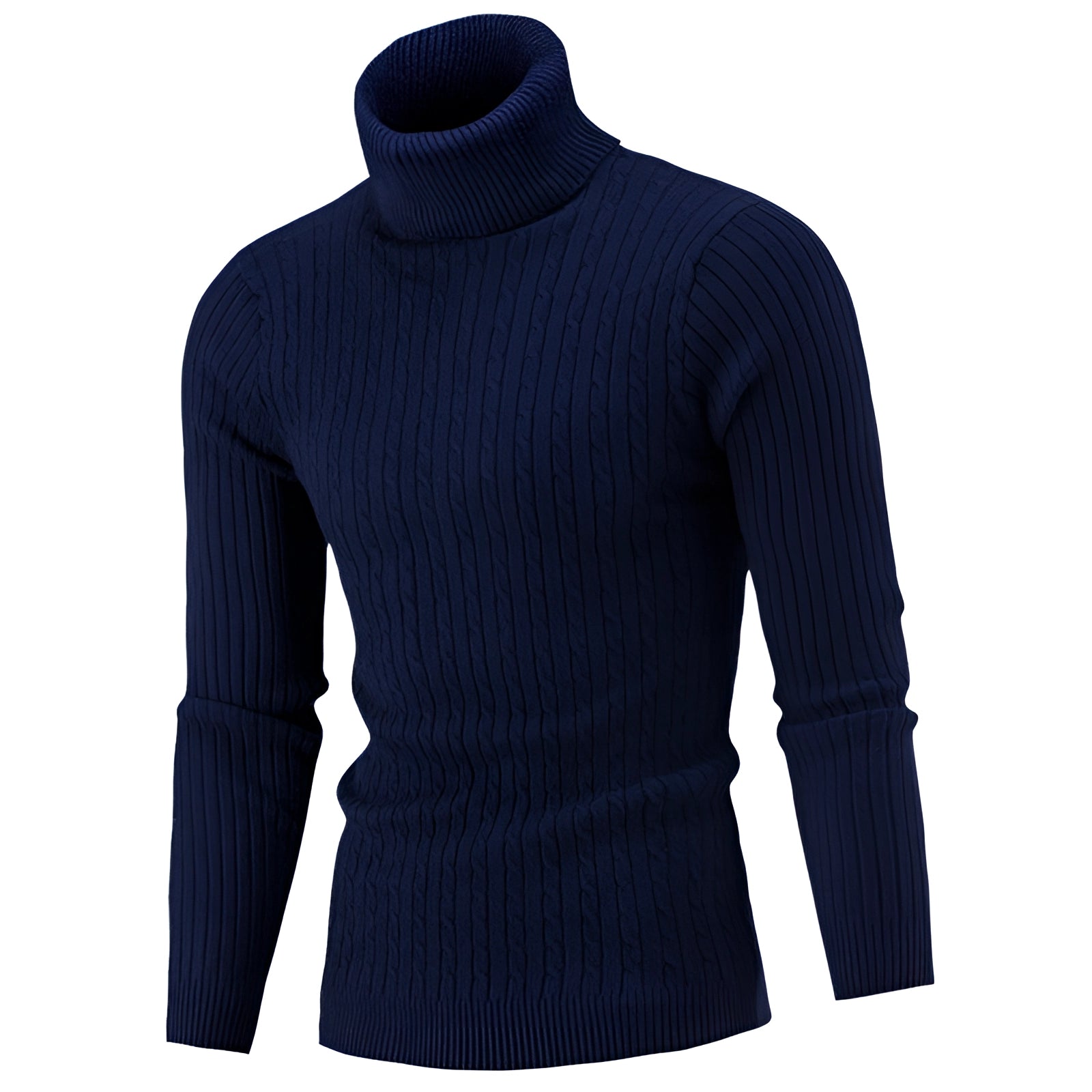 Henrik – Cable Knit Roll Neck Jumper in Wool - Sweaters - Jones & Smith