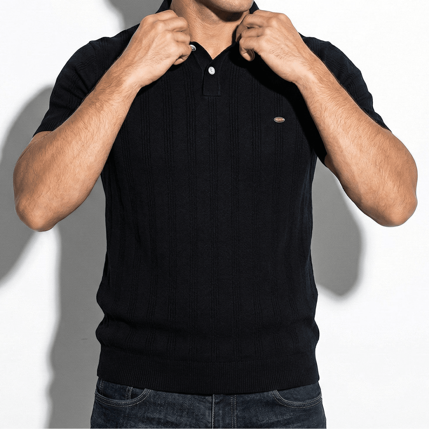 Hugo - Men's Tailored Fit Polo Shirt - Tops, T-shirts & Shirts - Black - Jones & Smith