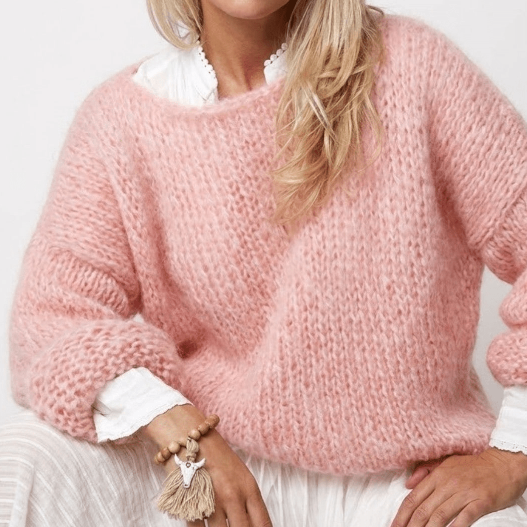 Inès – Women's Chunky Knit Jumper - Sweater - Pink - Jones & Smith