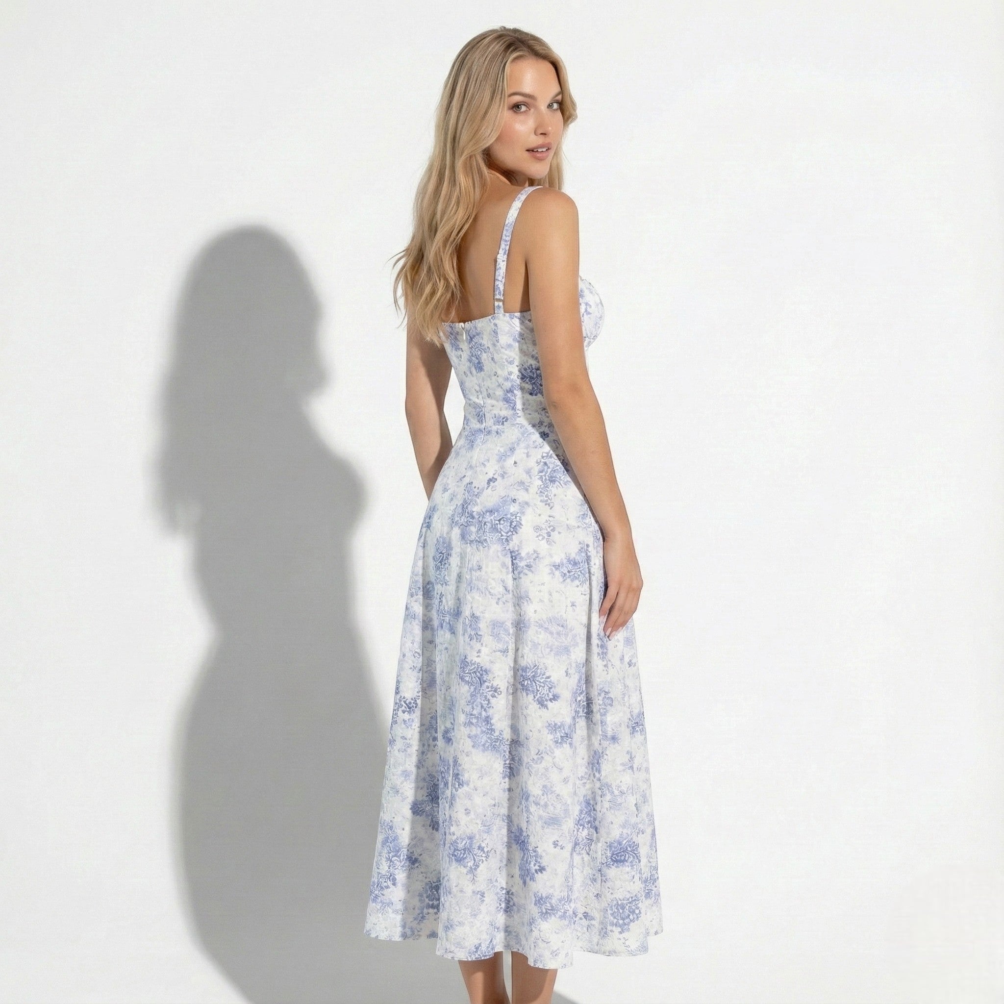 Isla - Women's Flared A - Line Midi Dress - Dresses - Blue - Jones & Smith