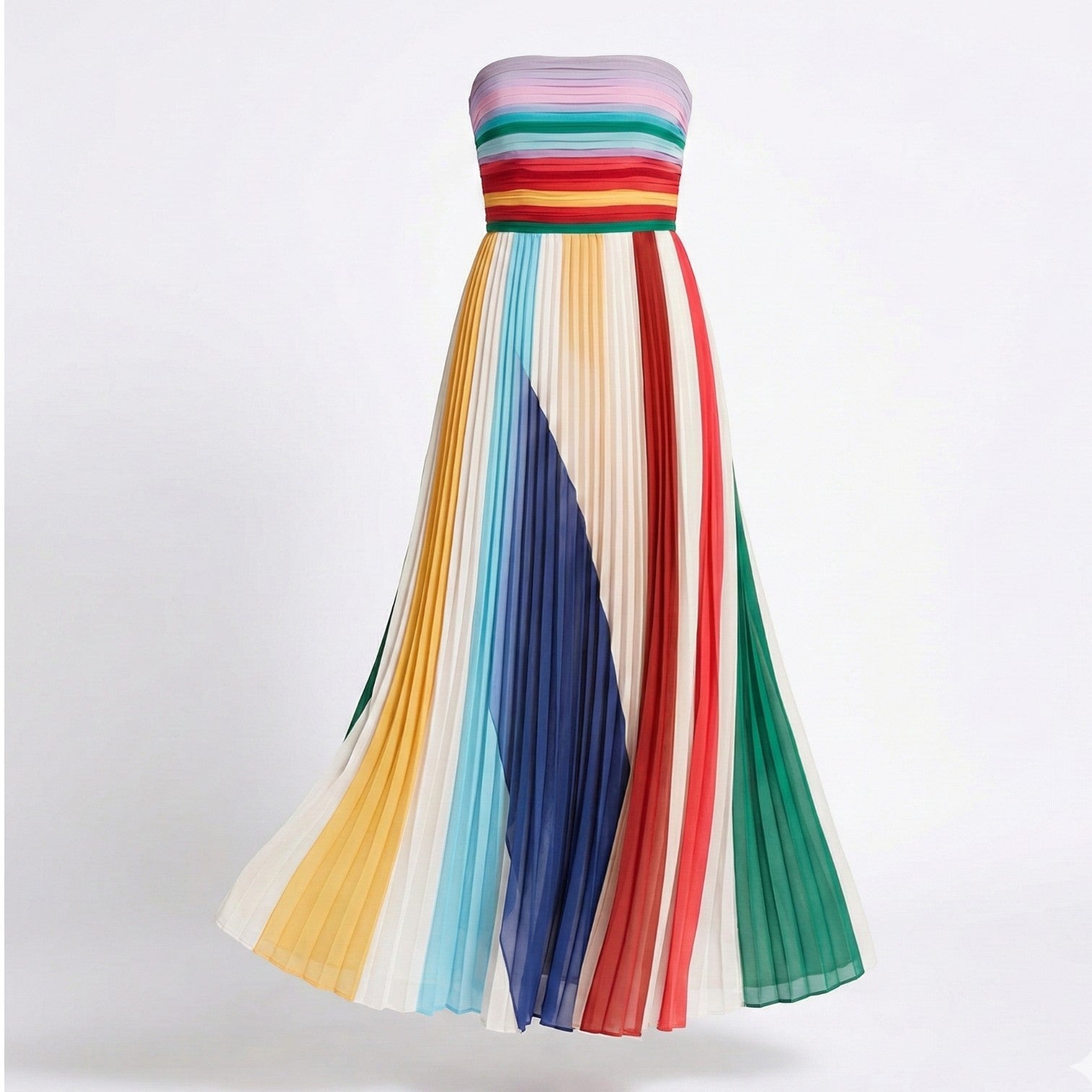 Isla - Women's Sleeveless Maxi Dress with Multicolour Stripes - Dress - S - Jones & Smith