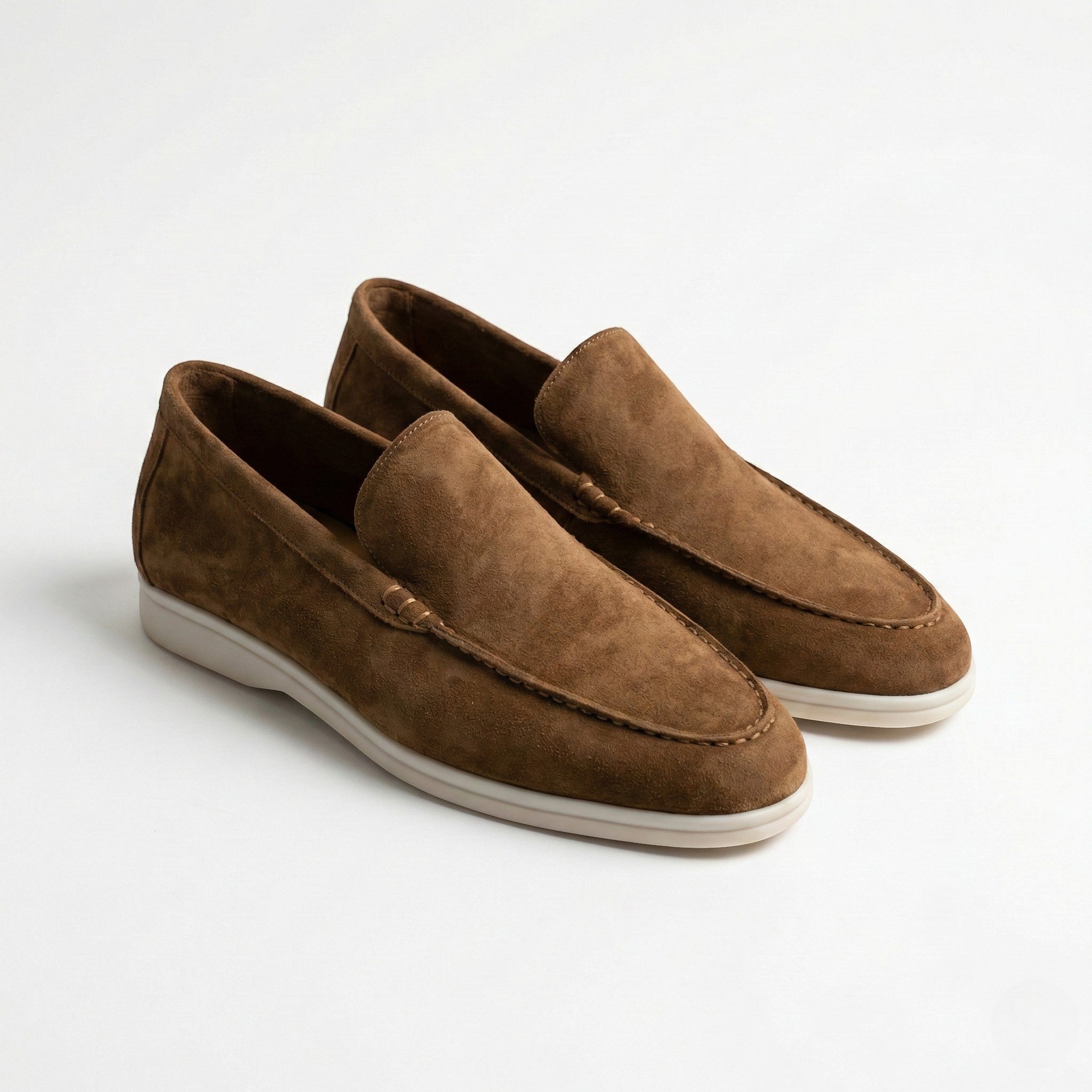 Jacob - Men's Classic Slip - On Loafers with Rubber Sole - Loafers - Brown - Jones & Smith