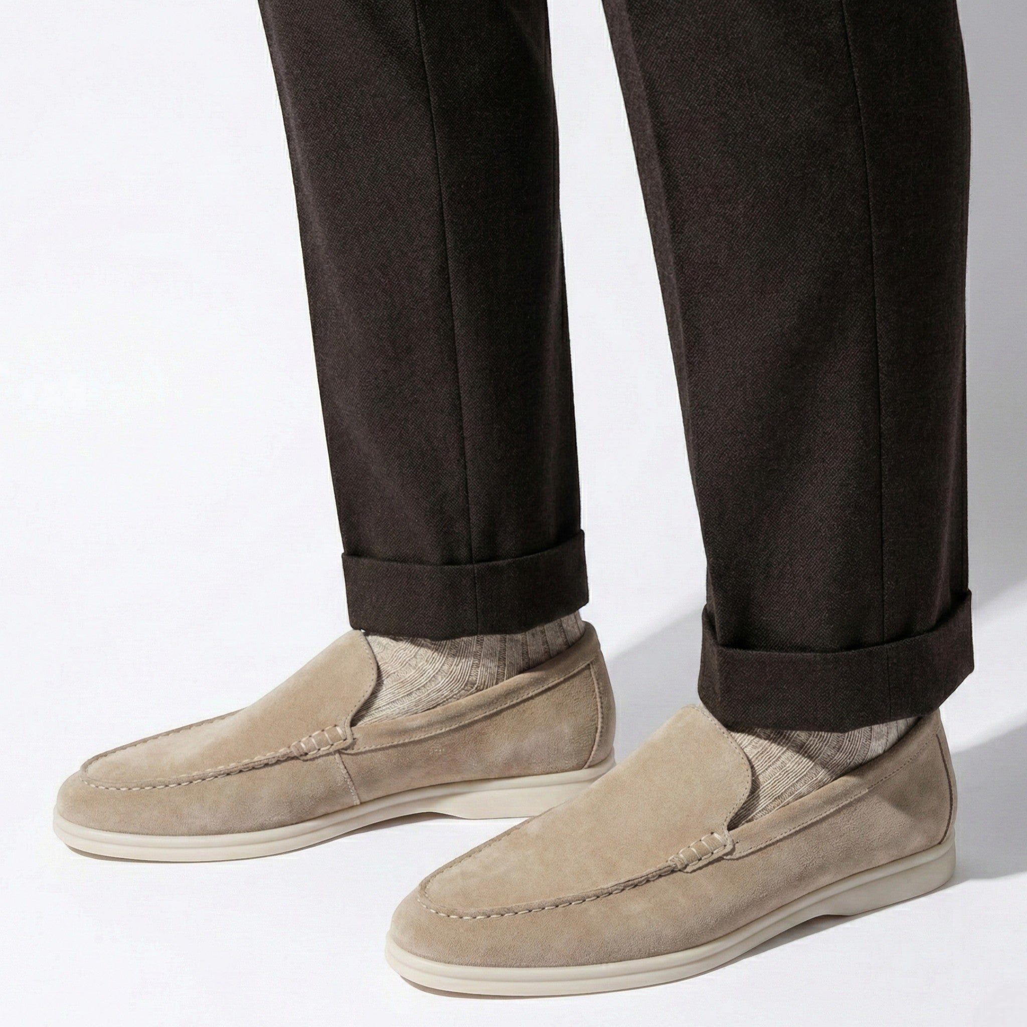 Jacob - Men's Classic Slip - On Loafers with Rubber Sole - Loafers - Light Blue - Jones & Smith