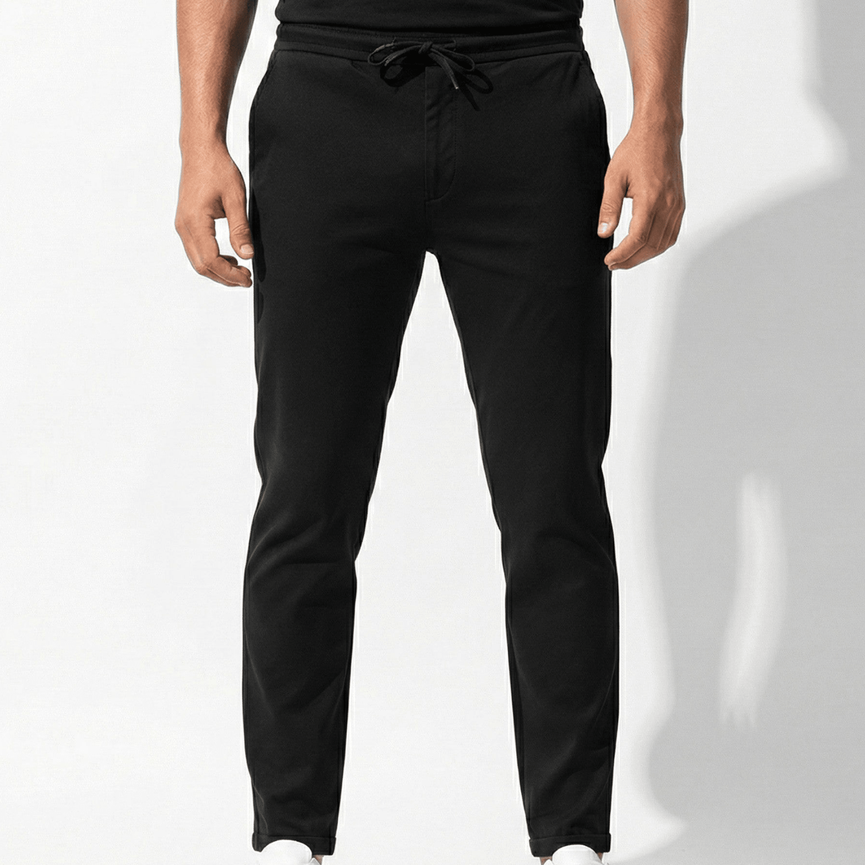 James - Men's Tailored Stretch Trousers with Flexible Fit - Trouser - Black - Jones & Smith