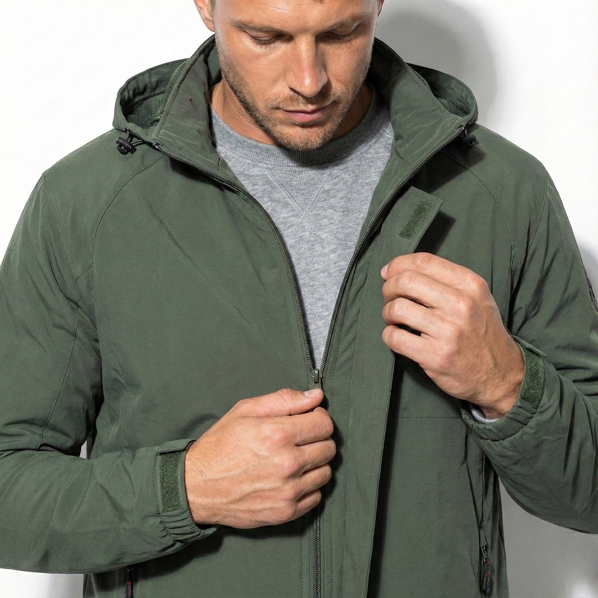 James - Men's Waterproof Cargo Jacket - Jackets & Coats - Green - Jones & Smith