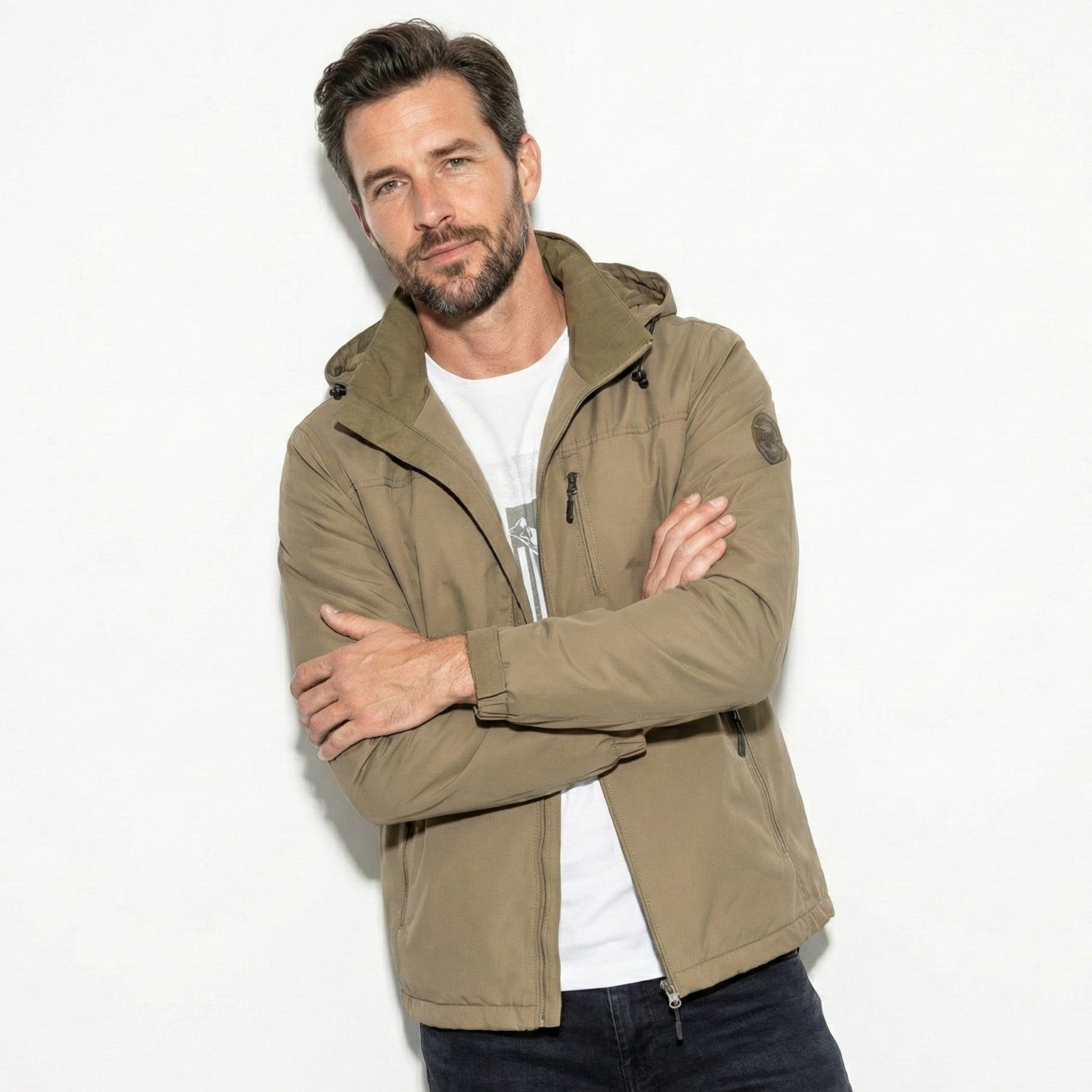 James - Men's Waterproof Cargo Jacket - Jackets & Coats - Brown - Jones & Smith