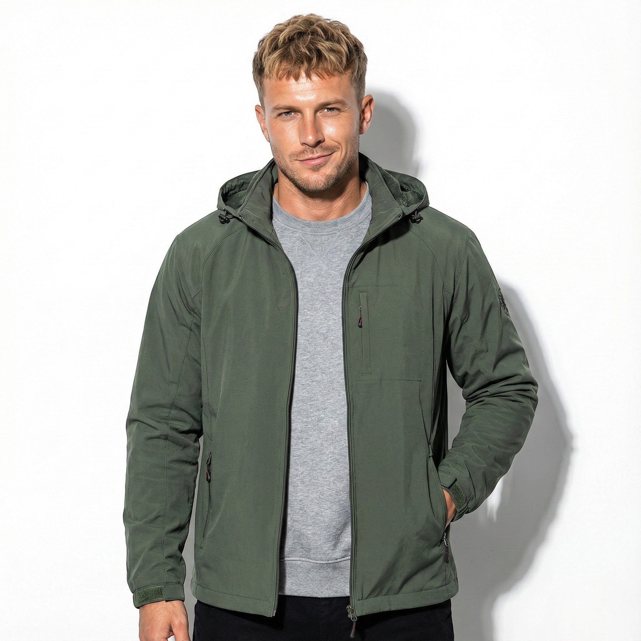 James - Men's Waterproof Cargo Jacket - Jackets & Coats - Green - Jones & Smith