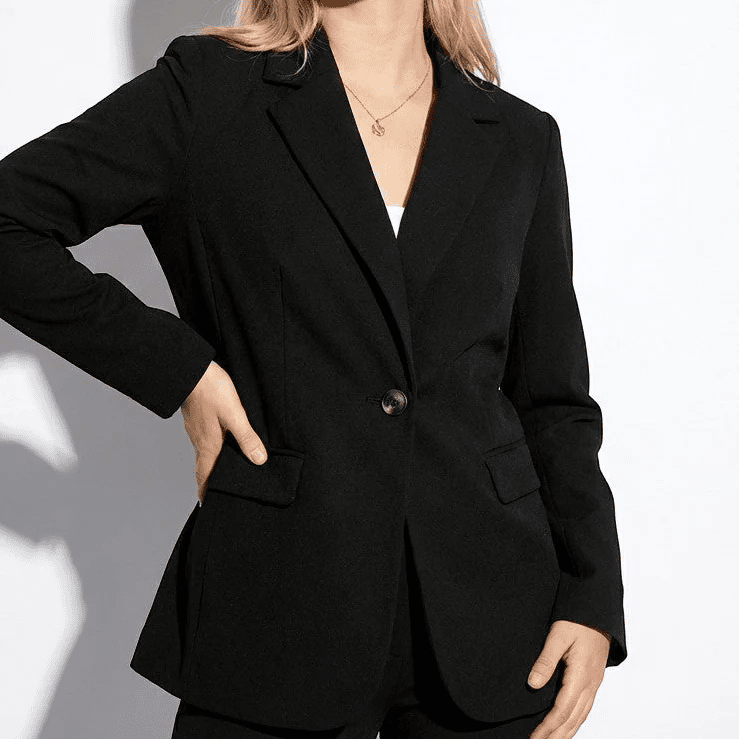 Jill - Women's Single - Button Blazer - Blazers - Black - Jones & Smith