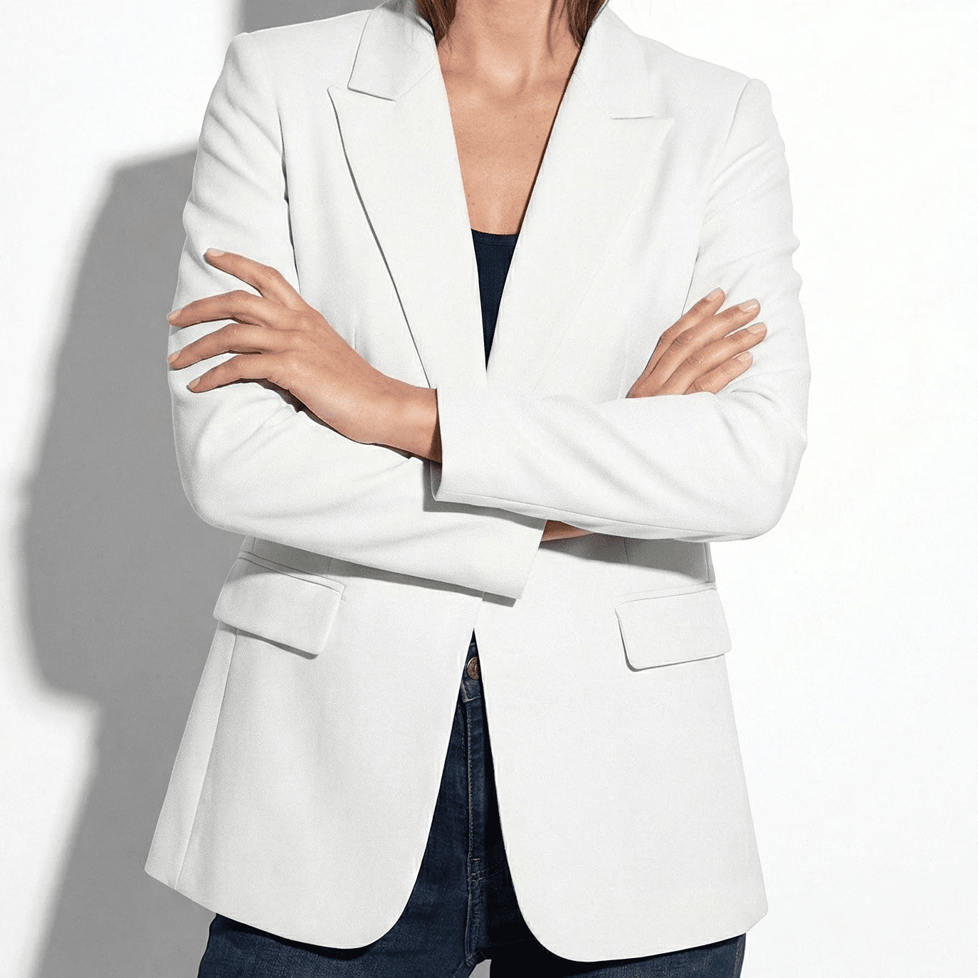 Jill - Women's Single - Button Blazer - Blazers - White - Jones & Smith