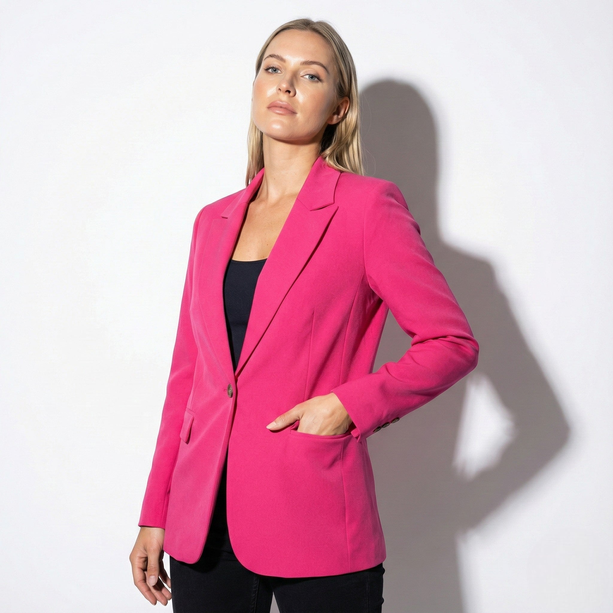 Jill - Women's Single - Button Blazer - Blazers - Pink - Jones & Smith