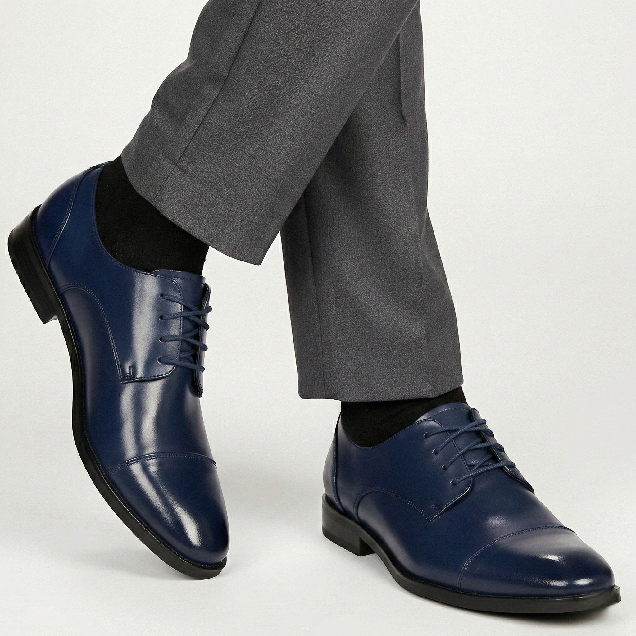 Joseph - Men's Oxford Shoes with Cushioned Comfort - Shoes - Blue - Jones & Smith