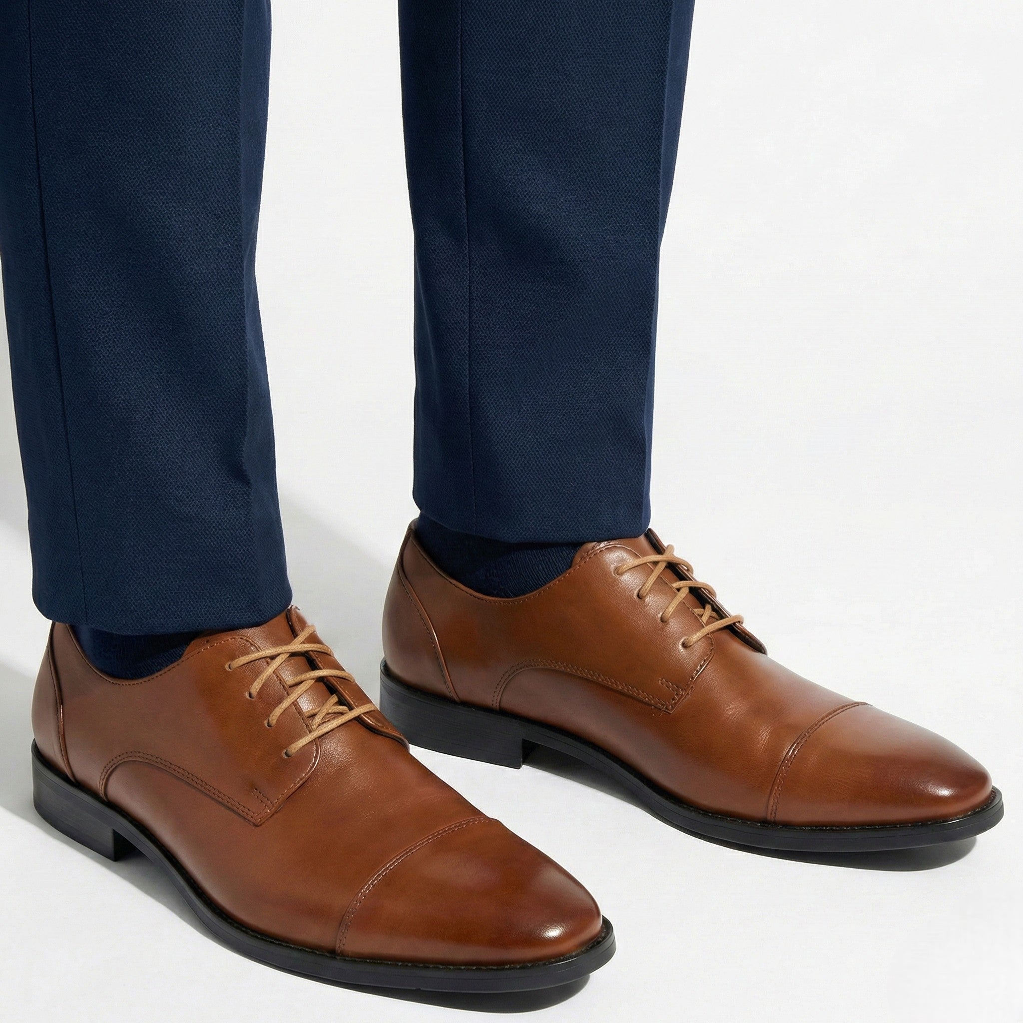 Joseph - Men's Oxford Shoes with Cushioned Comfort - Shoes - Brown - Jones & Smith