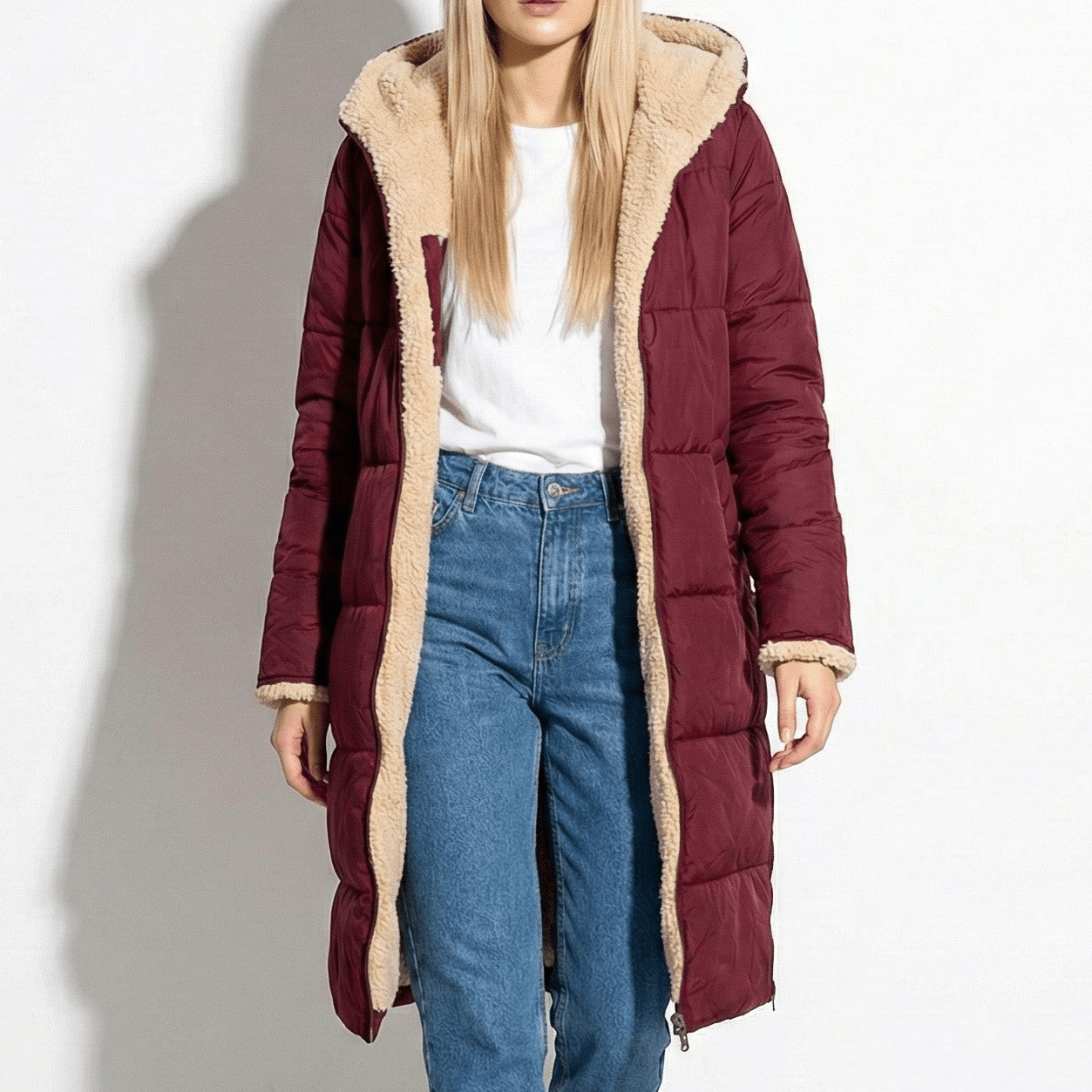 Kaela – Women's Quilted Coat for Cold Weather - Winter coat - Red - Jones & Smith