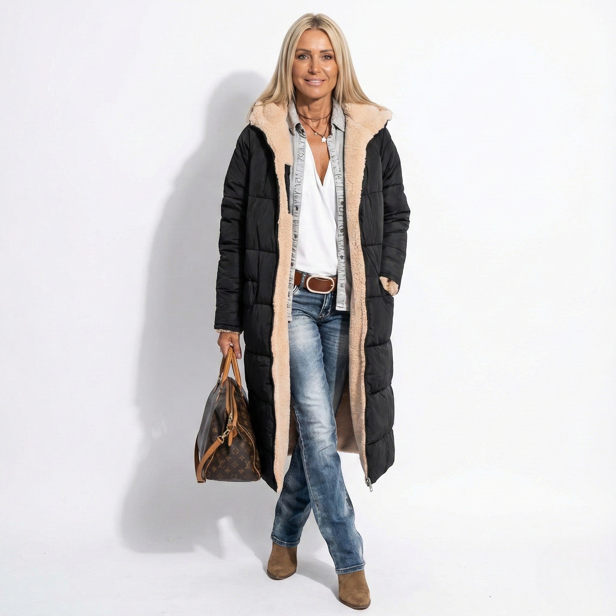 Kaela – Women's Quilted Coat for Cold Weather - Winter coat - Black - Jones & Smith
