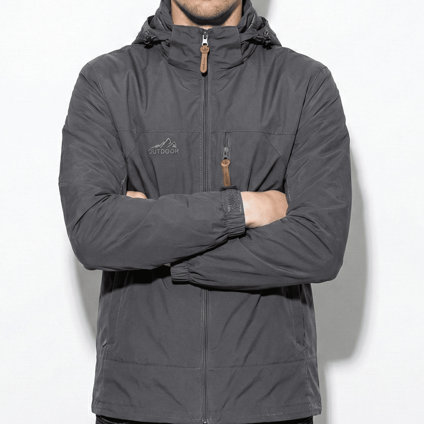 Luke - Water - repellent Hooded Jacket with Multiple Pockets - Jackets & Coats - Grey - Jones & Smith