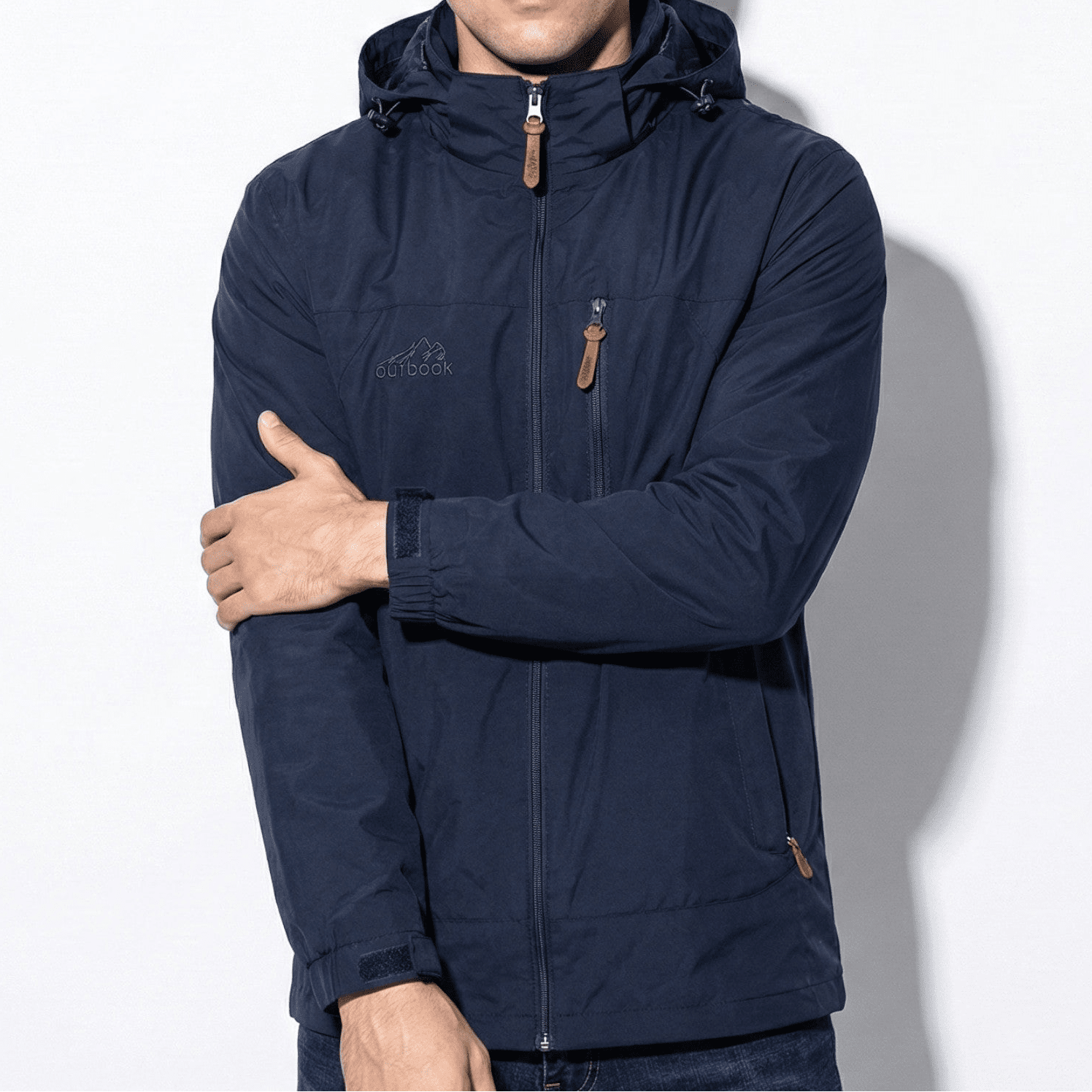Luke - Water - repellent Hooded Jacket with Multiple Pockets - Jackets & Coats - Dark Blue - Jones & Smith