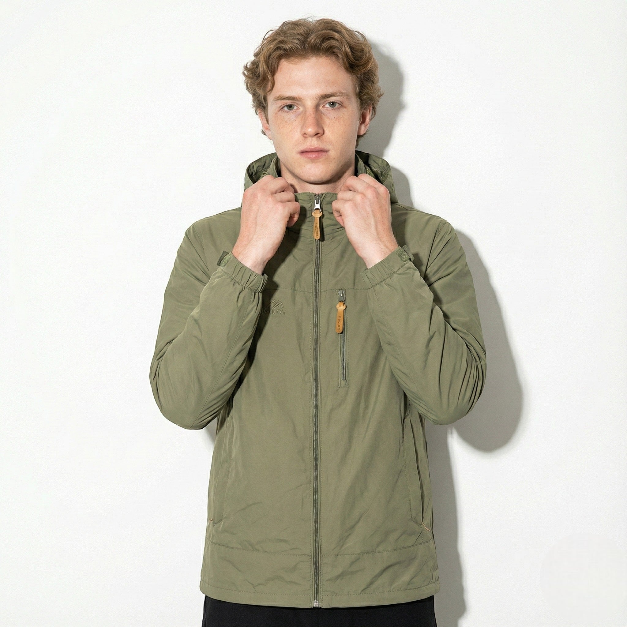 Luke - Water - repellent Hooded Jacket with Multiple Pockets - Jackets & Coats - Khaki - Jones & Smith