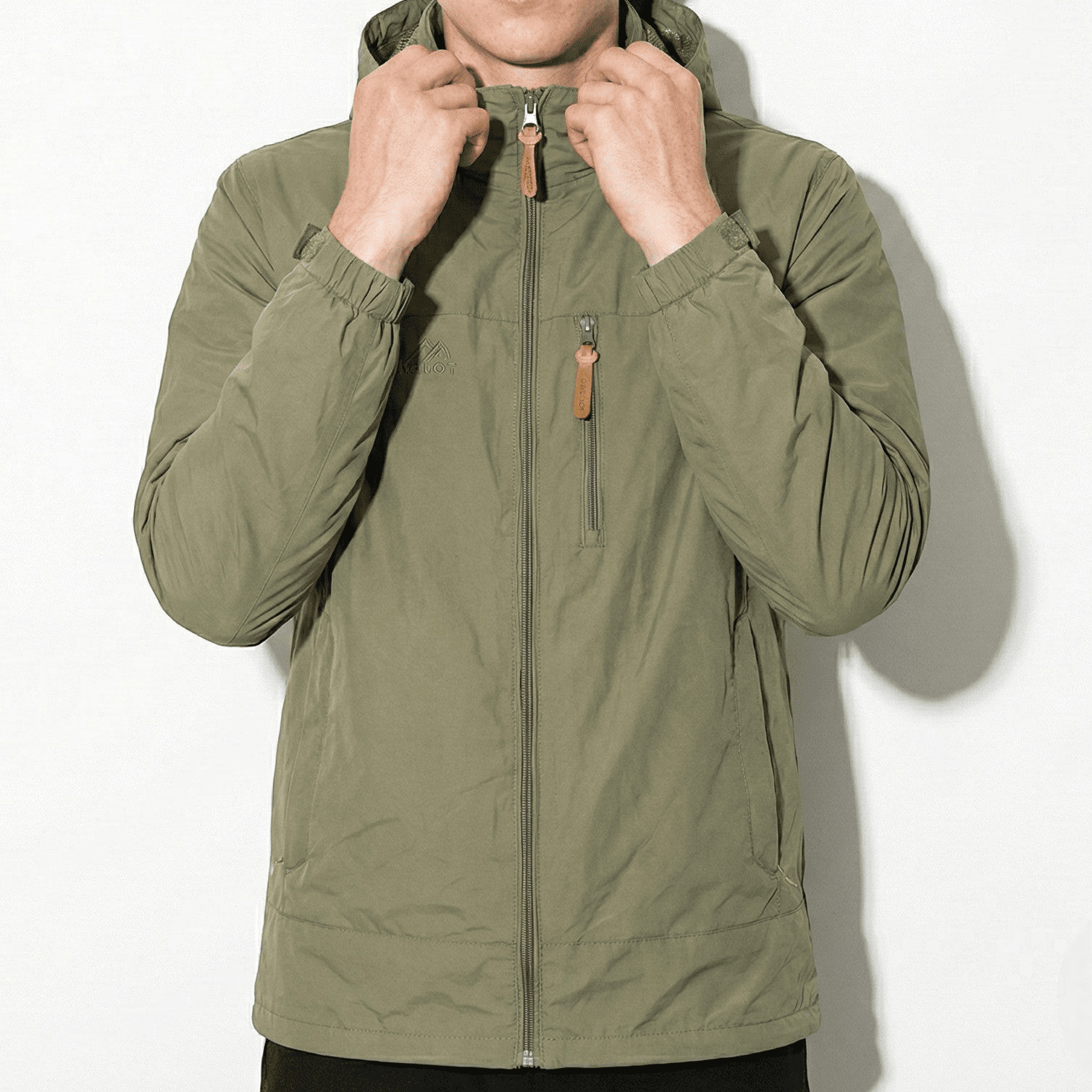 Luke - Water - repellent Hooded Jacket with Multiple Pockets - Jackets & Coats - Khaki - Jones & Smith