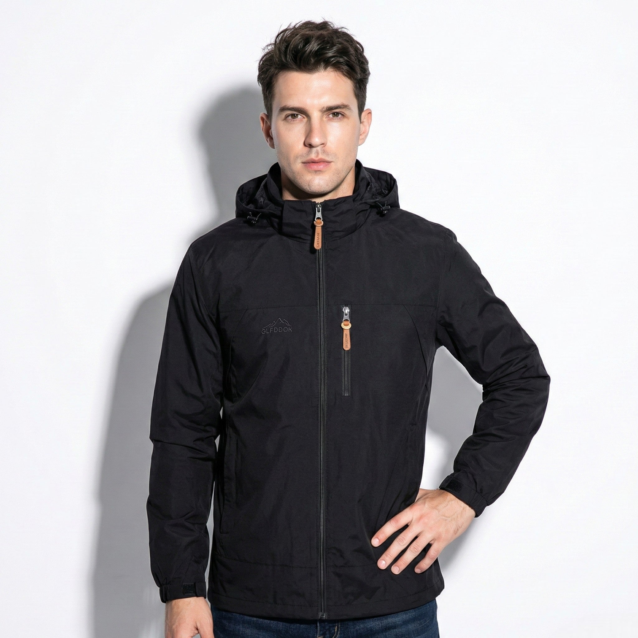 Luke - Water - repellent Hooded Jacket with Multiple Pockets - Jackets & Coats - Black - Jones & Smith