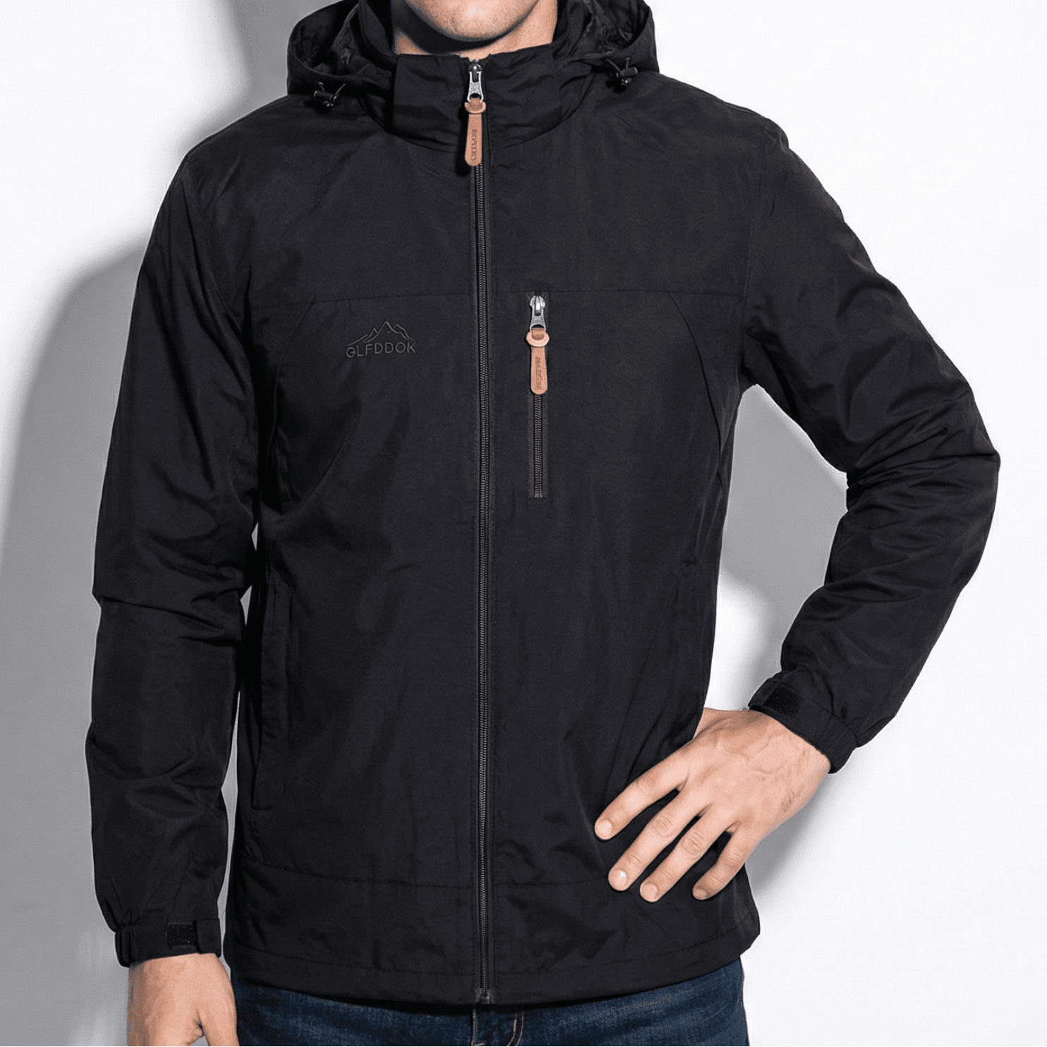 Luke - Water - repellent Hooded Jacket with Multiple Pockets - Jackets & Coats - Black - Jones & Smith