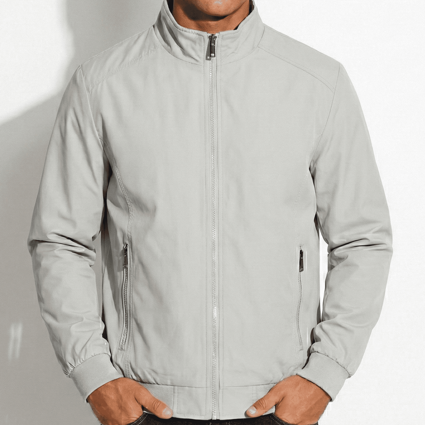 Mark - Men's Lightweight Windbreaker Jacket - Jackets & Coats - Grey - Jones & Smith