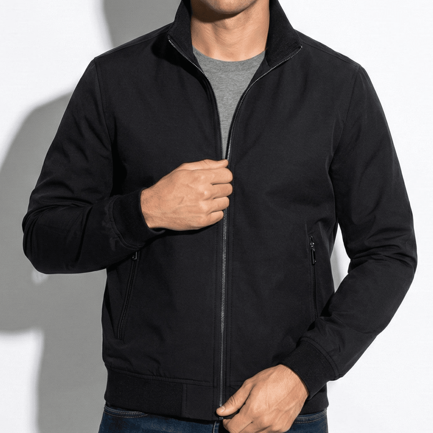 Mark - Men's Lightweight Windbreaker Jacket - Jackets & Coats - Black - Jones & Smith