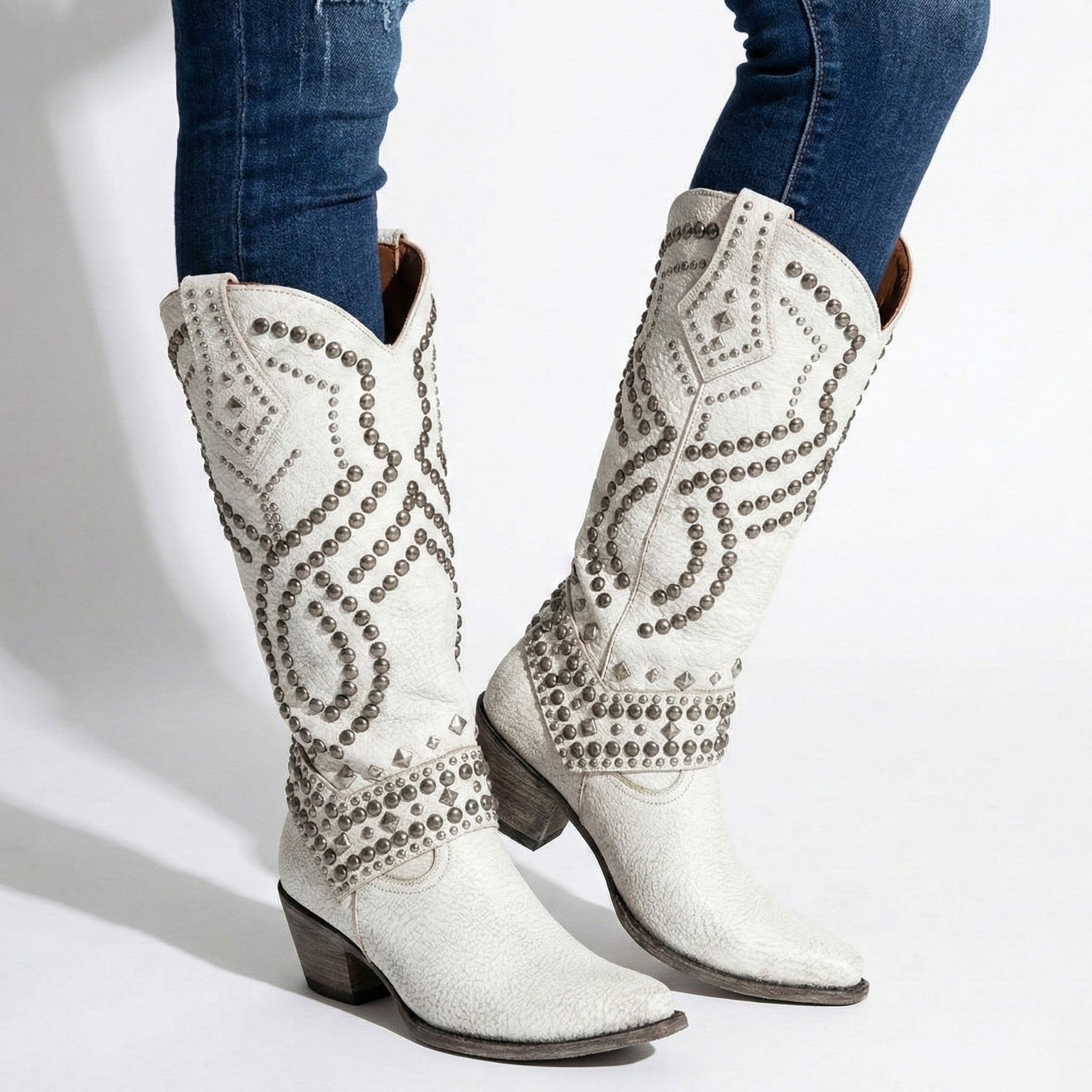 Mary - Women's Western Knee - High Boots - Boots - Red - Jones & Smith