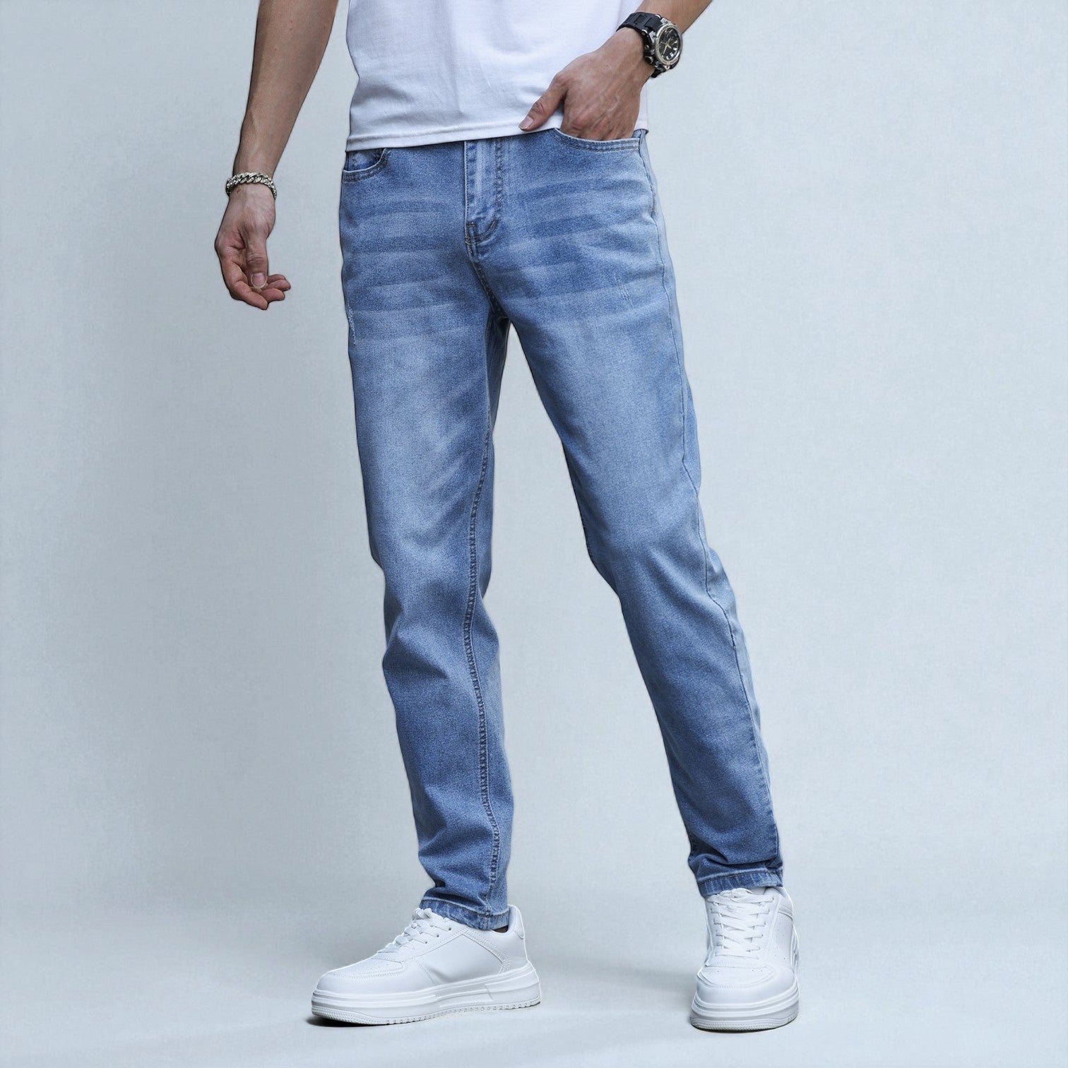 Mateo – Men's Cotton Jeans - Jeans Pants - Light Blue - Jones & Smith