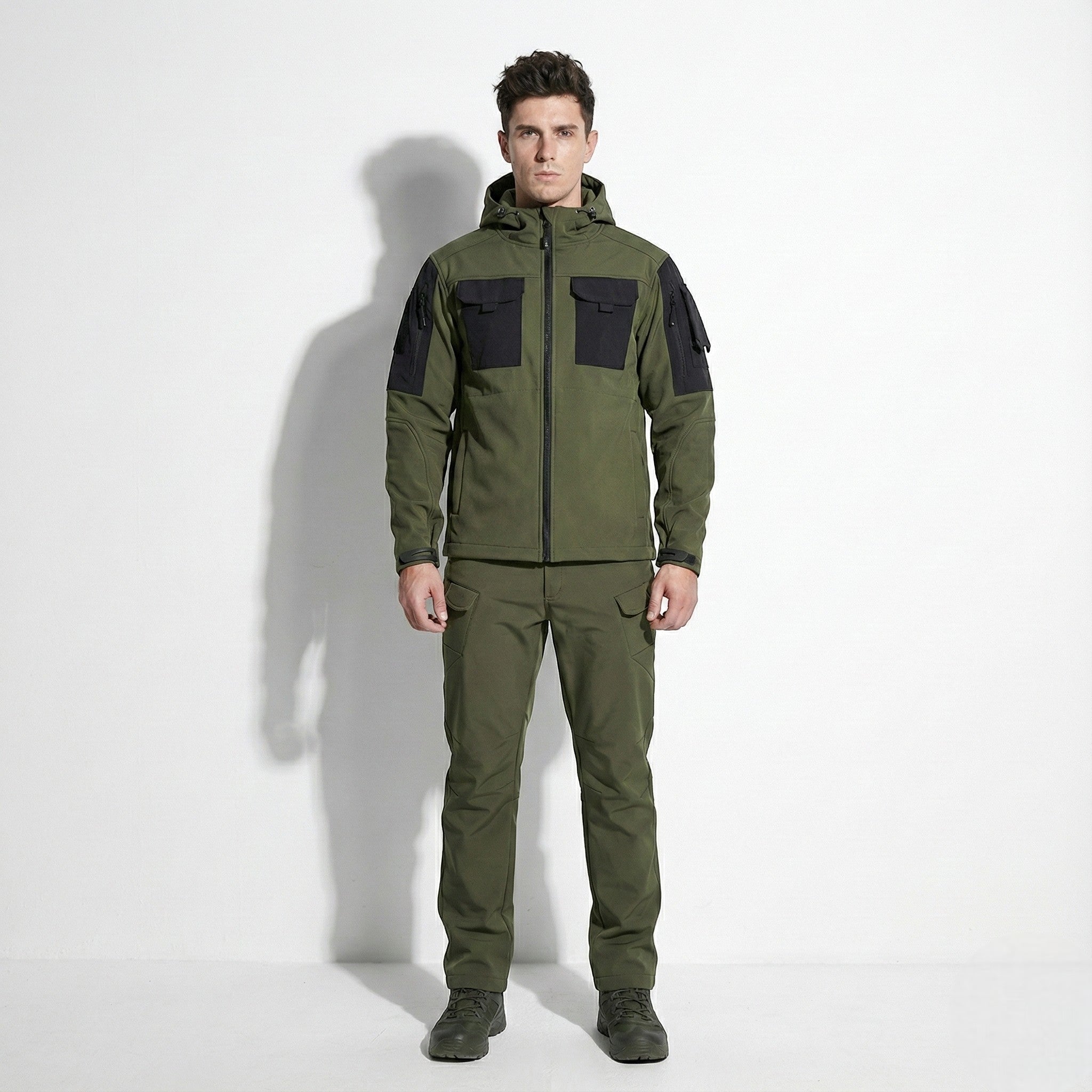 Matthew - Men's Durable Windproof & Waterproof Outdoor Set - Sets - Dark Green - Jones & Smith