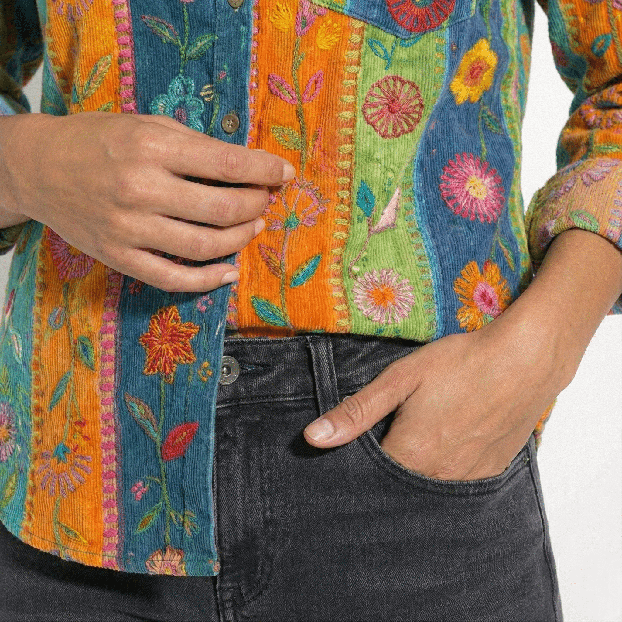 Melissa - Women's Button - Down Shirt - Blouses - Orange - Jones & Smith