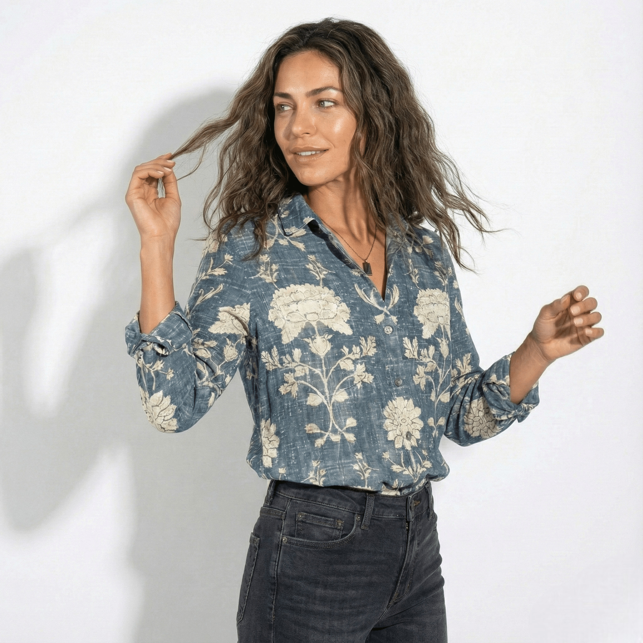 Melissa - Women's Button - Down Shirt - Blouses - Blue - Jones & Smith