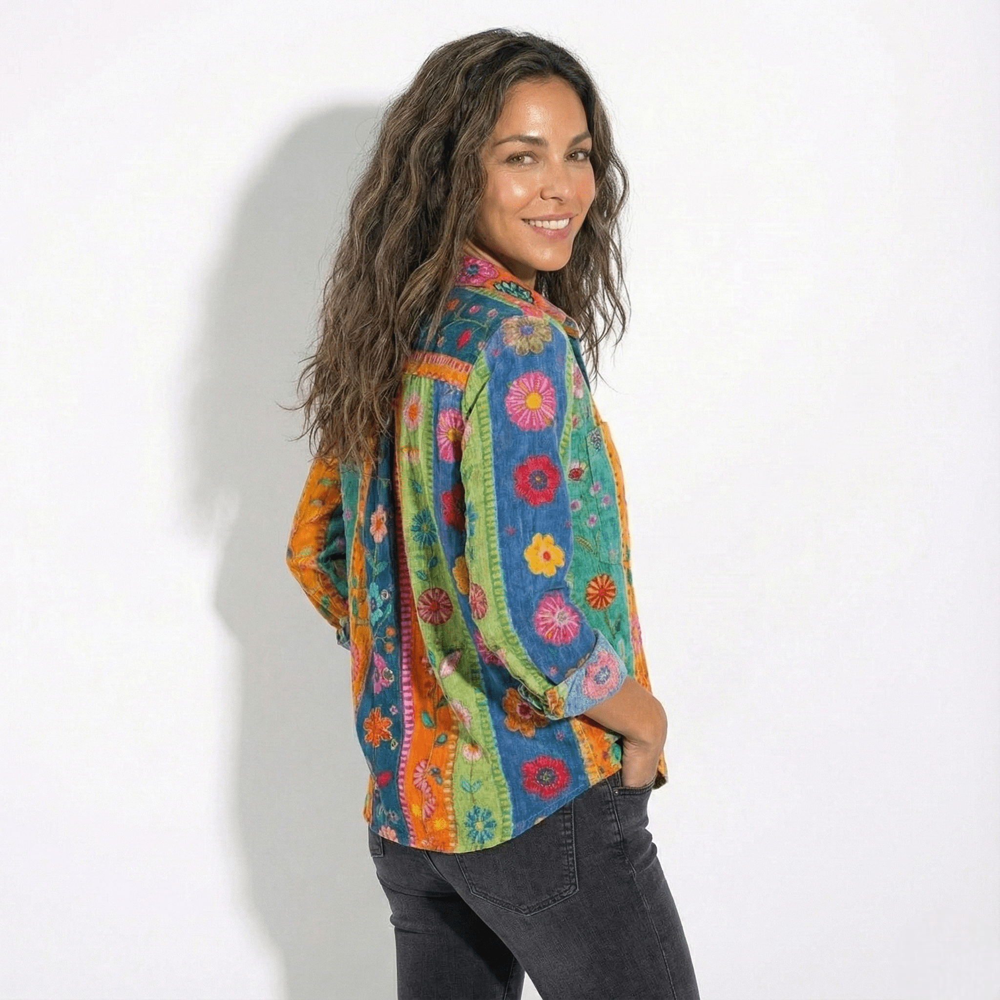 Melissa - Women's Button - Down Shirt - Blouses - Orange - Jones & Smith