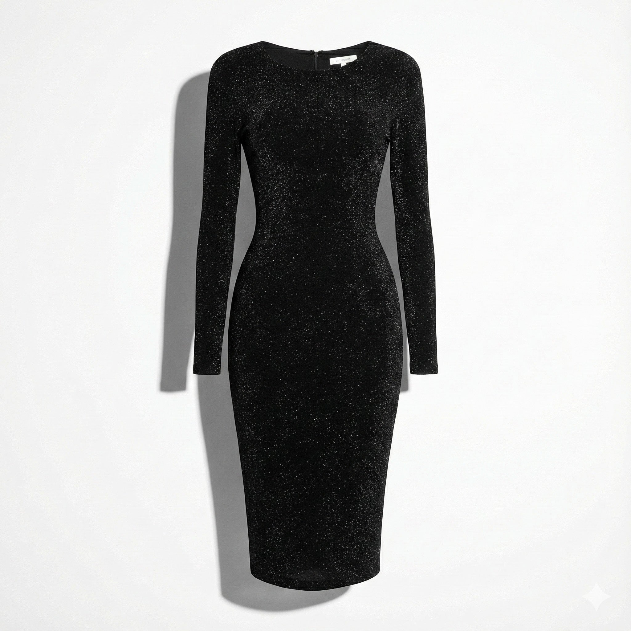 Molly - Women's Elegant Long - Sleeve Glitter Midi Dress - Dress - Black - Jones & Smith