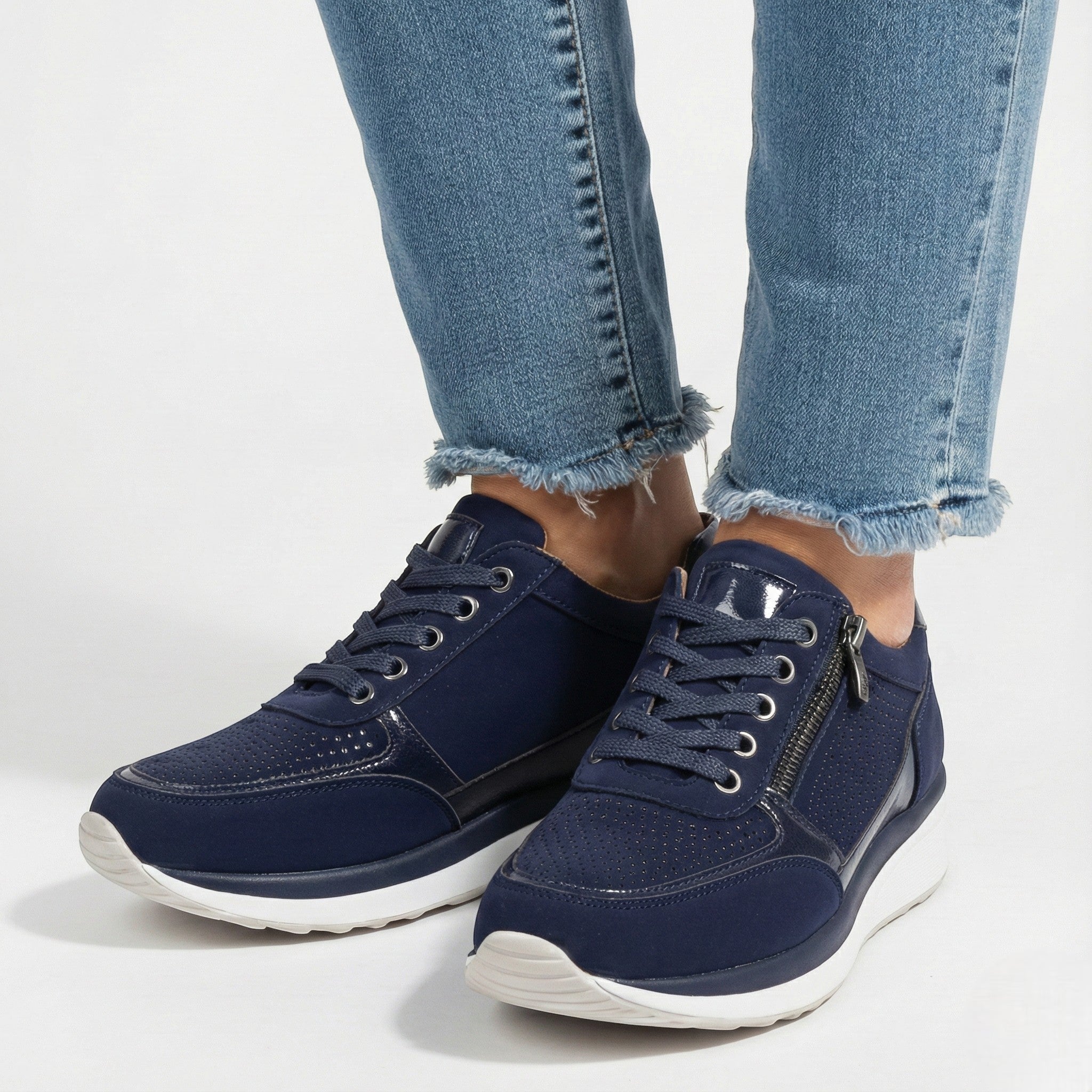 Naomi - Women's Orthopaedic Low - Top Walking Shoes - Orthopedic Sneakers - Blue - Jones & Smith