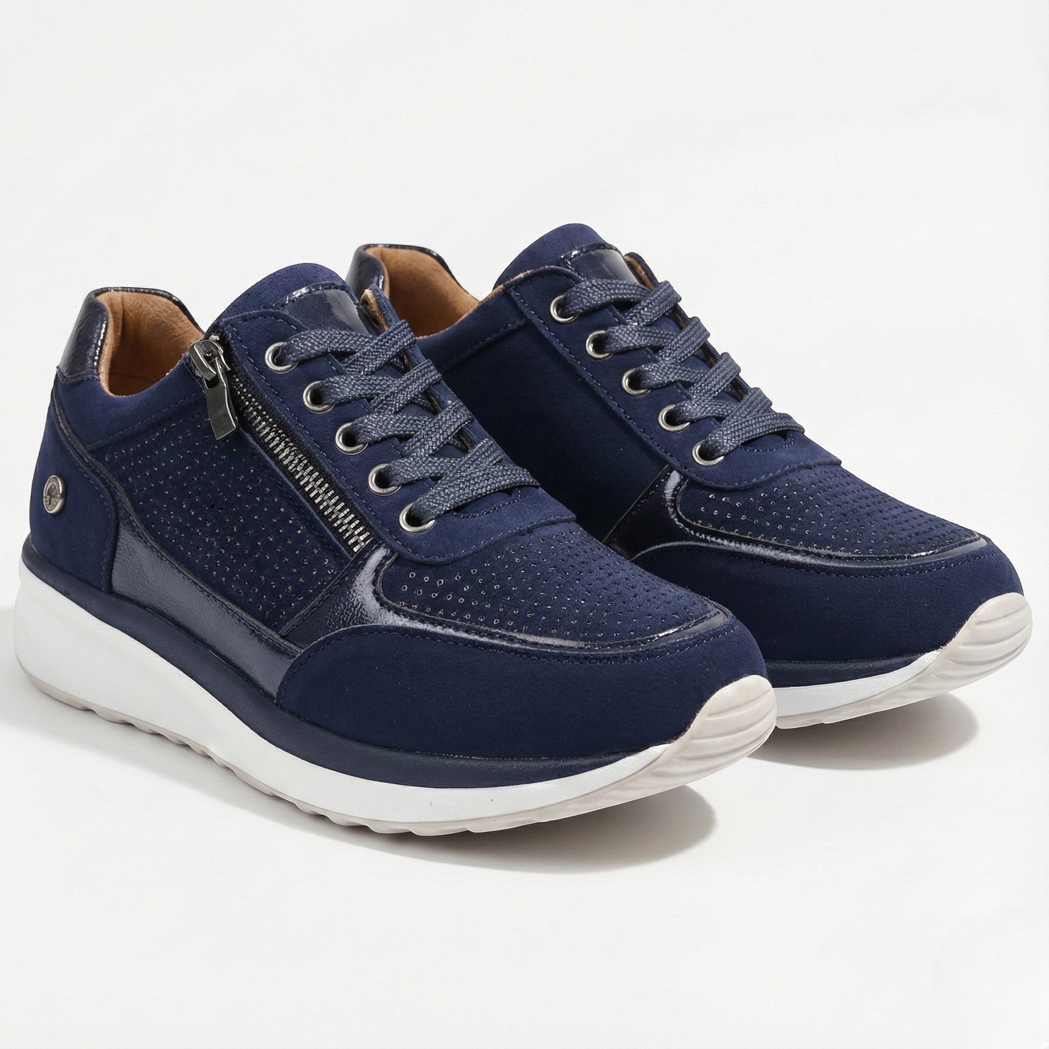 Naomi - Women's Orthopaedic Low - Top Walking Shoes - Orthopedic Sneakers - Blue - Jones & Smith