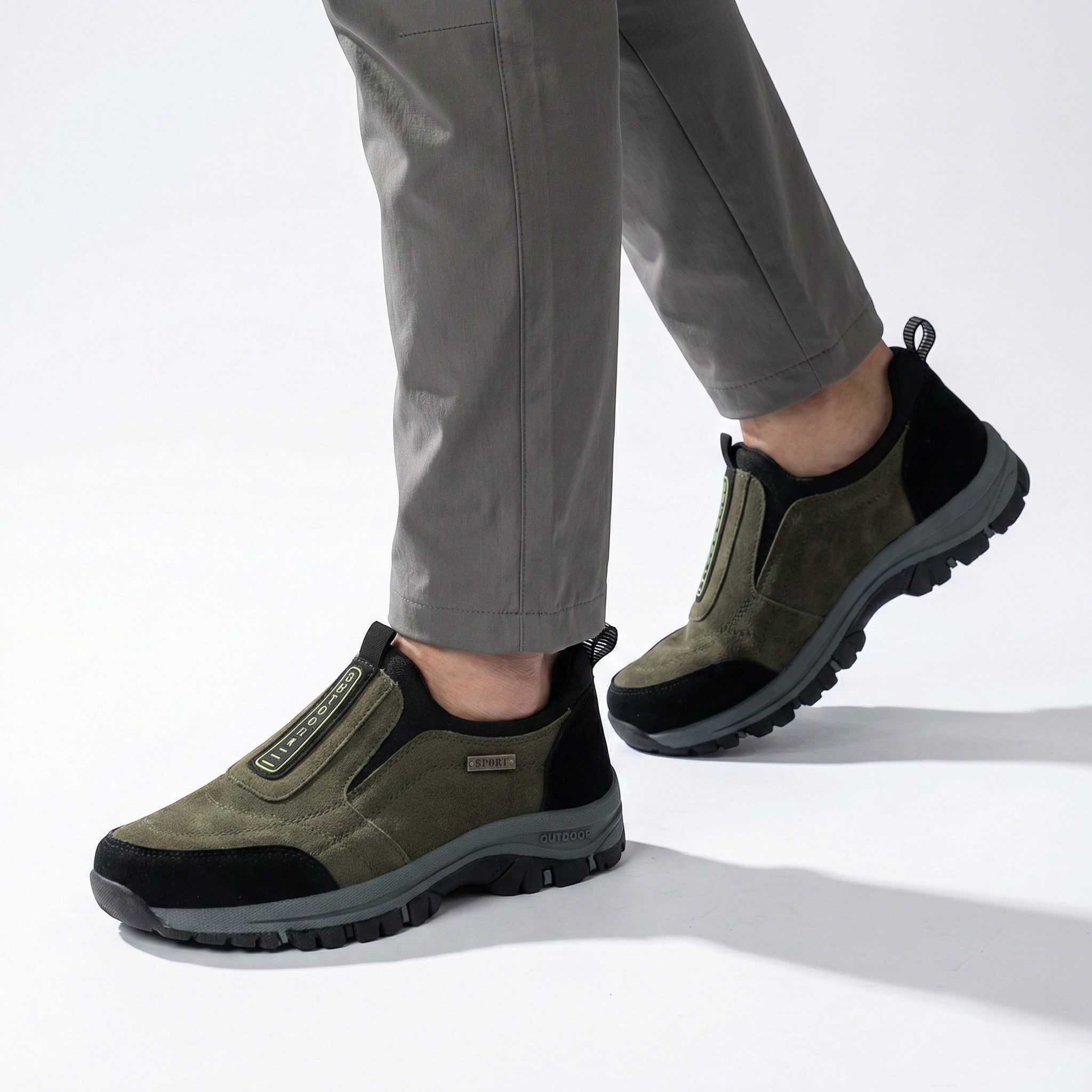 Oliver - Men's Comfortable Sneakers with Slip - Resistant Sole - Shoes - Green - Jones & Smith