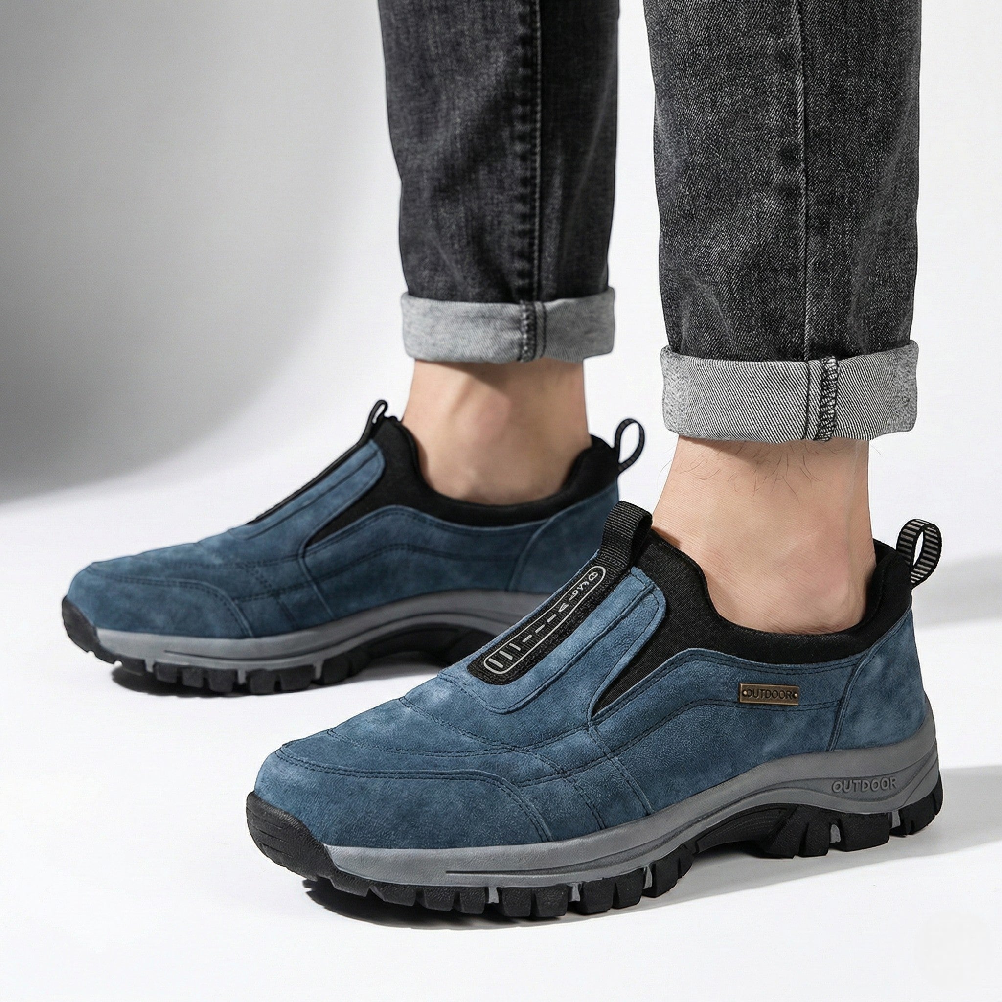 Oliver - Men's Comfortable Sneakers with Slip - Resistant Sole - Shoes - Blue - Jones & Smith