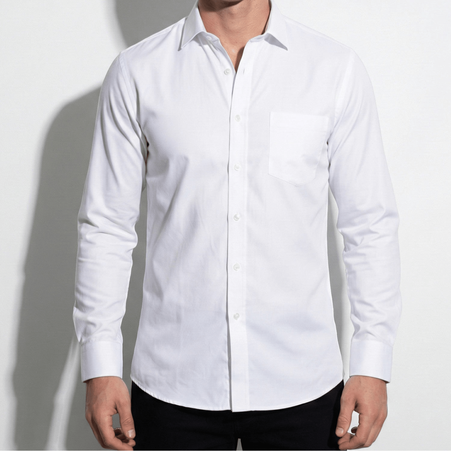 Oliver - Men's Slim Fit Wrinkle - Free Shirt - Casual Top - White - Jones & Smith