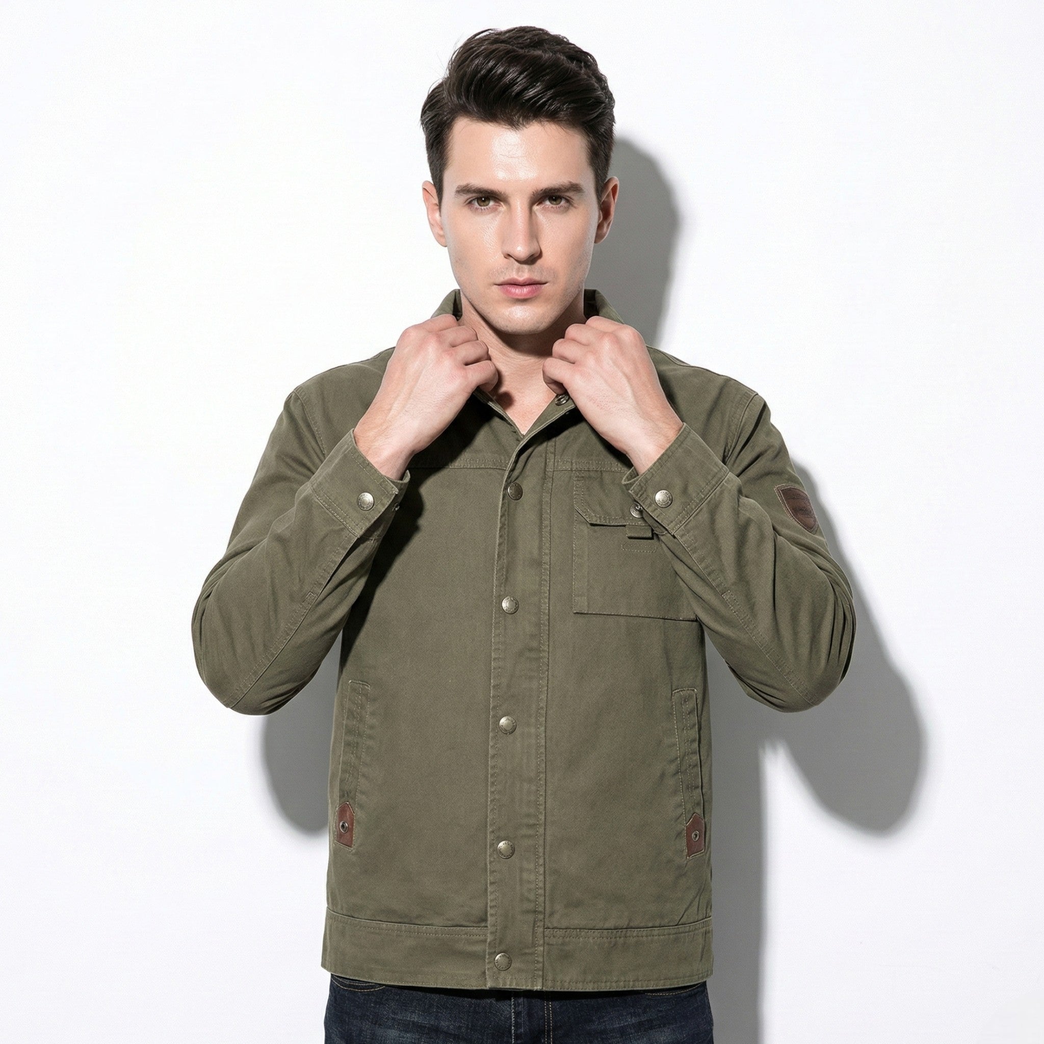 Owen - Men’s Utility Jacket for Casual Wear - Utility Jacket - Pine Green - Jones & Smith