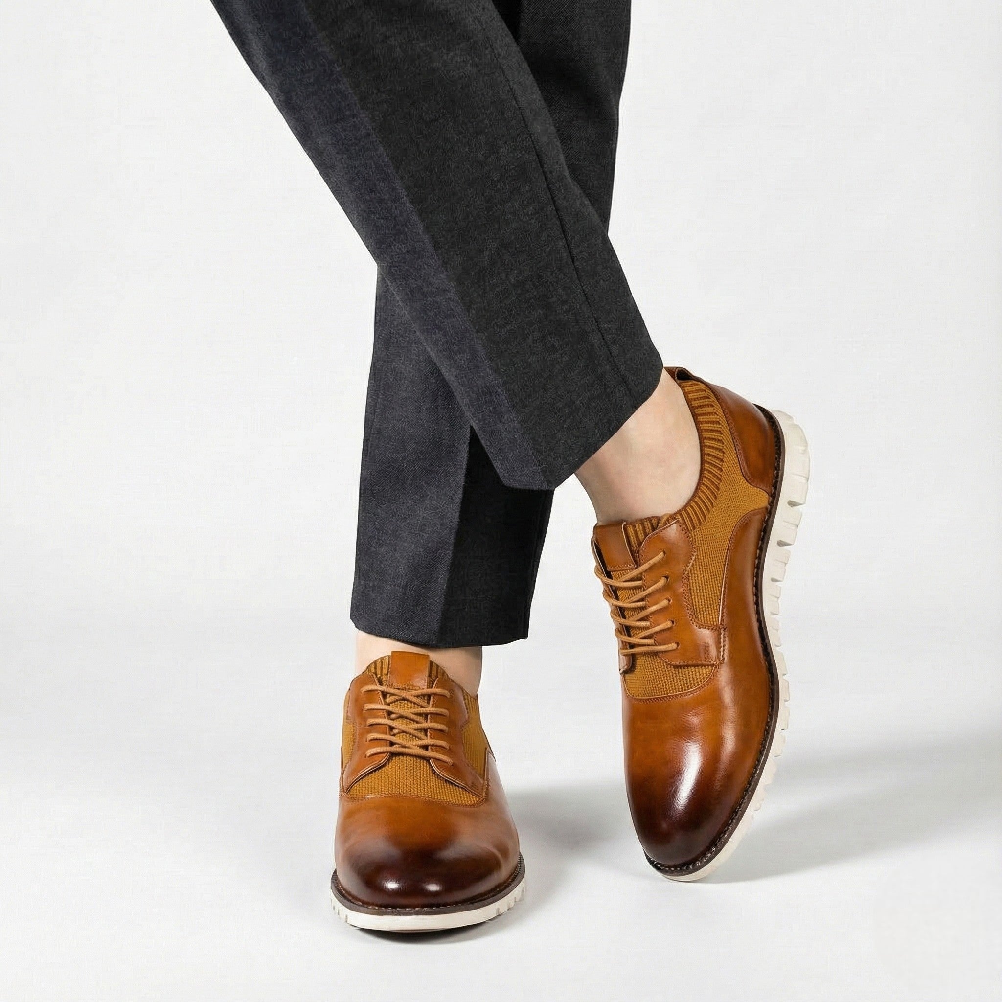 Patrick - Men's Breathable Comfort Shoes with Cushioned Support - Shoes - Brown - Jones & Smith