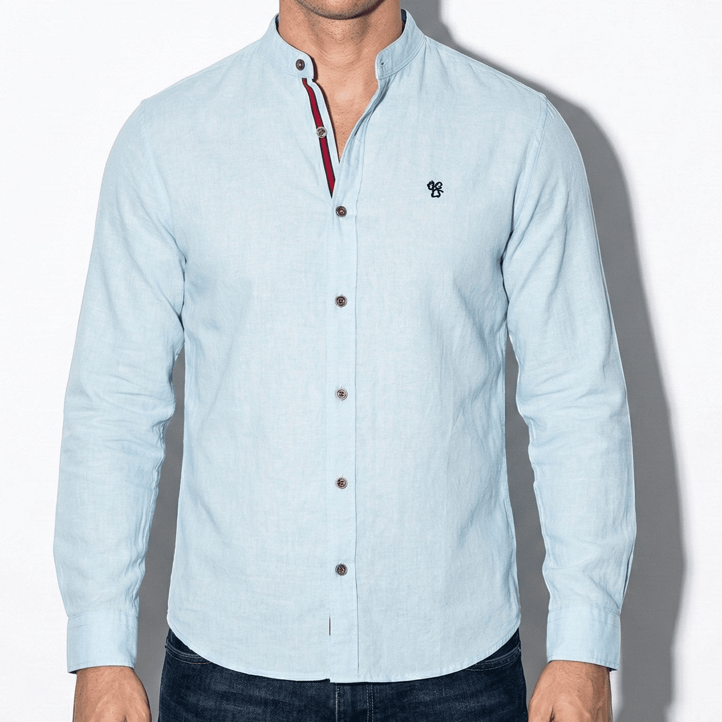 Patrick - Men's Modern Long - Sleeved Polo Shirt - Tops, T-shirts & Shirts - Light Blue - Jones & Smith
