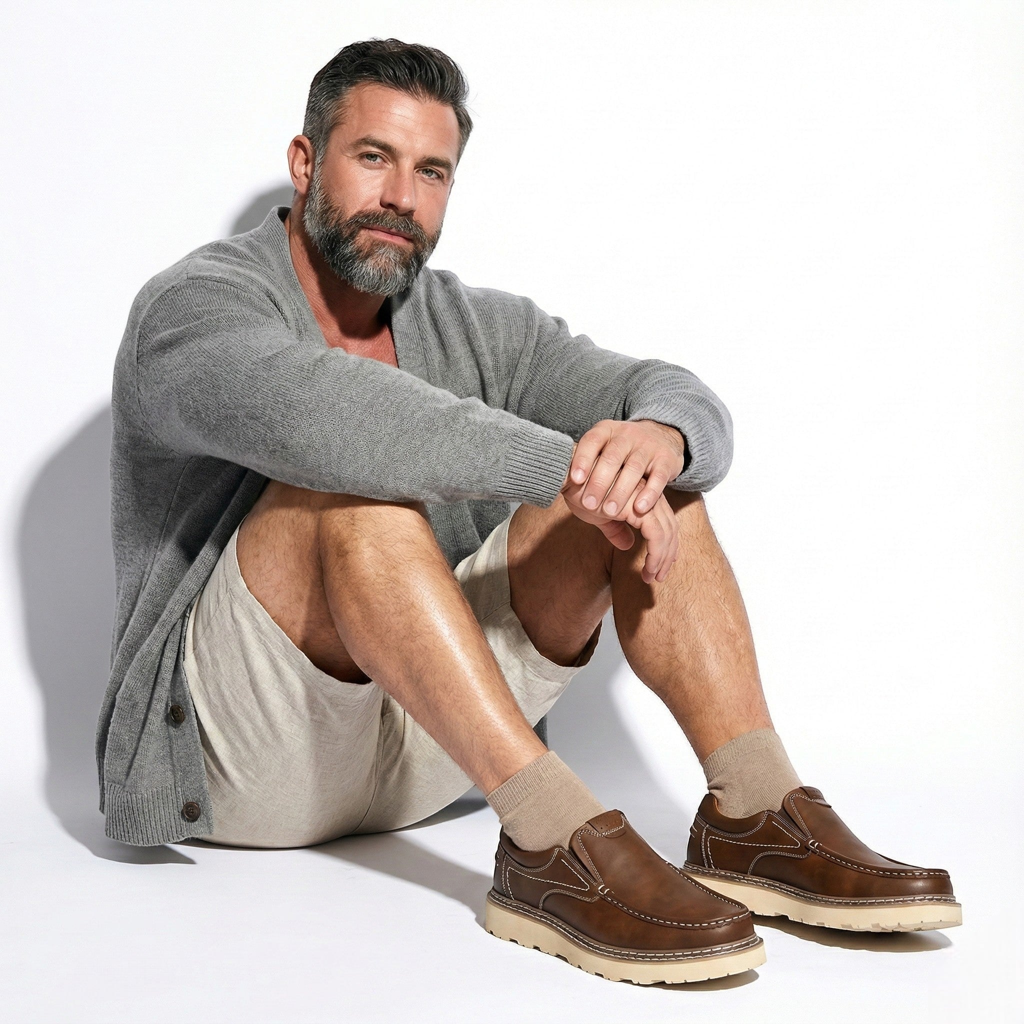 Richard - Men's Leather Loafers with Non - Slip Sole - Shoes - Brown - Jones & Smith