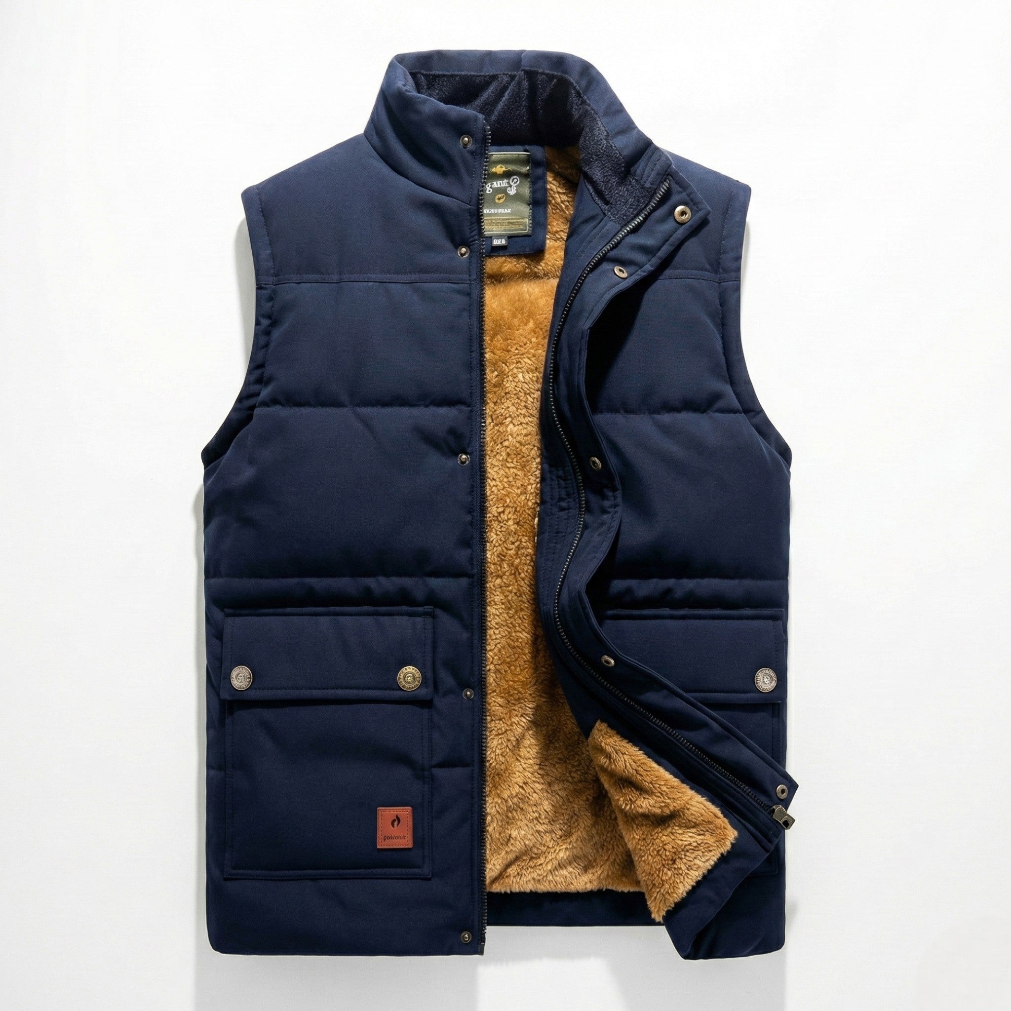 Robert - Men's Regular - Fit Padded Sleeveless Vest - Jackets & Coats - Navy Blue - Jones & Smith
