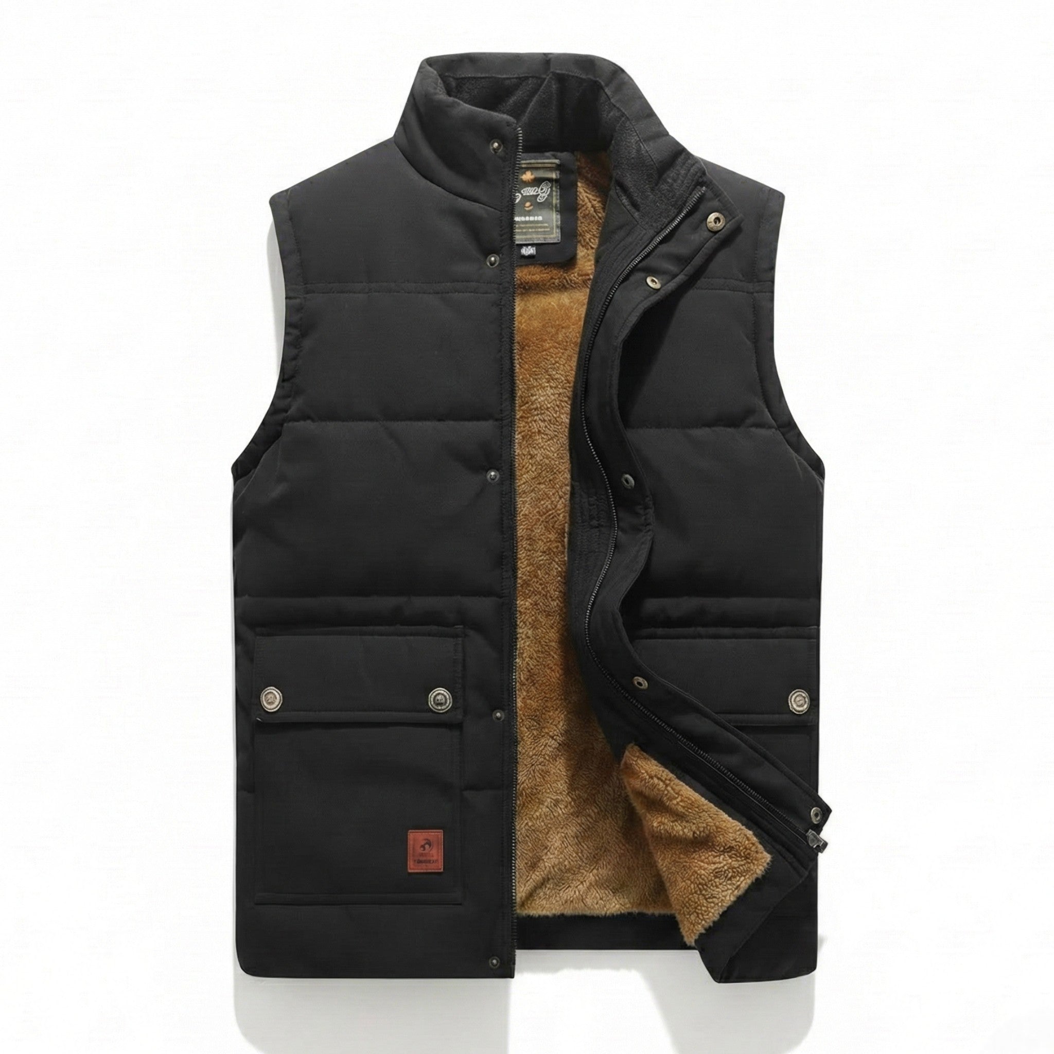 Robert - Men's Regular - Fit Padded Sleeveless Vest - Jackets & Coats - Black - Jones & Smith