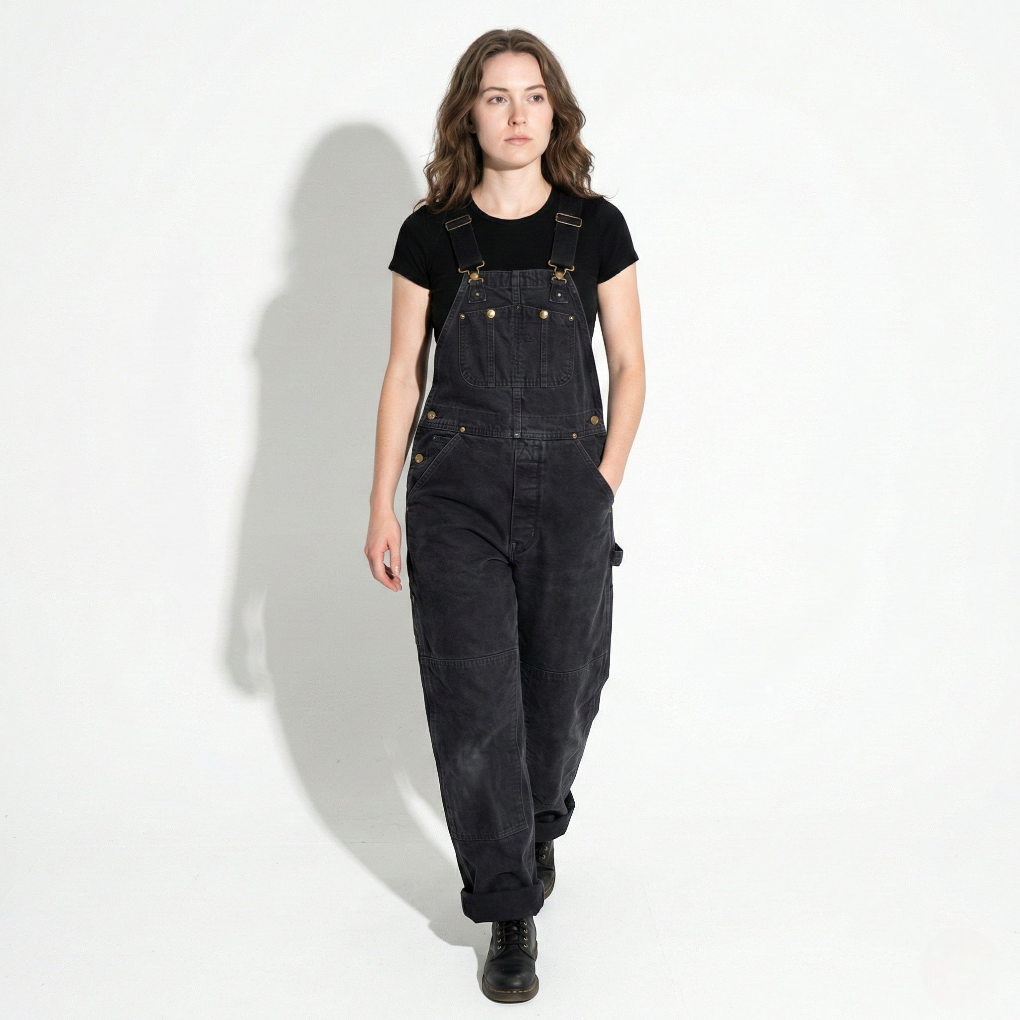 Rosie - Women's Relaxed Fit Overalls with Multi - Pocket Design - Jumpsuits - Black - Jones & Smith
