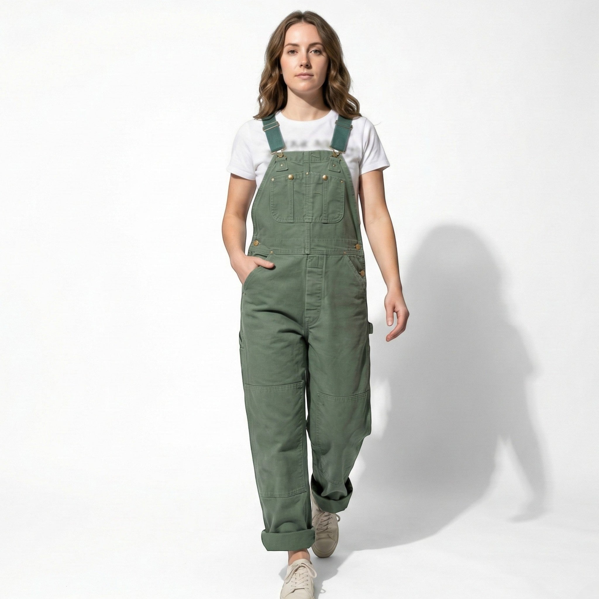 Rosie - Women's Relaxed Fit Overalls with Multi - Pocket Design - Jumpsuits - Green - Jones & Smith